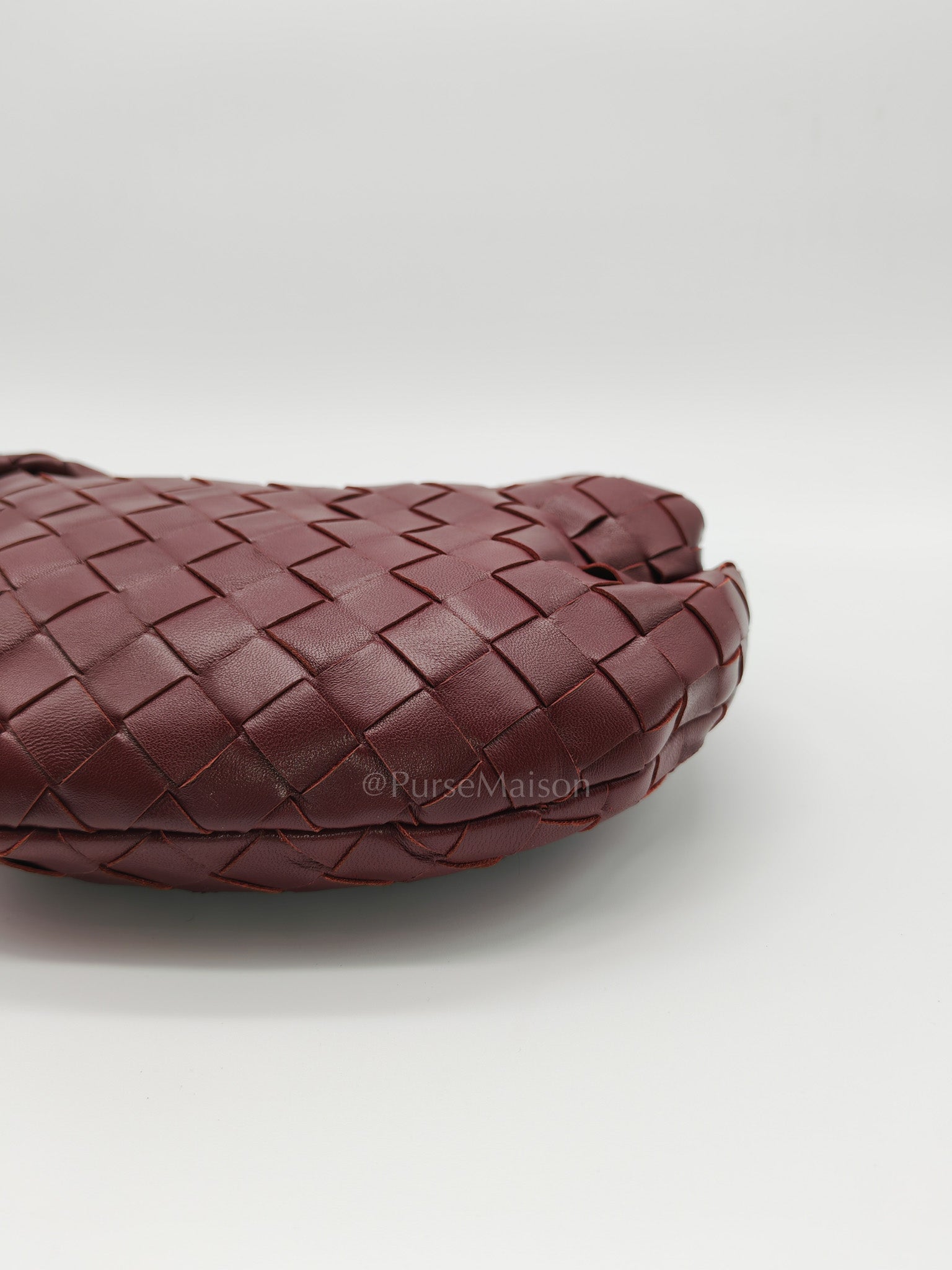 Mini Jodie in Burgundy Intrecciato Leather Handbag | Purse Maison Luxury Bags Shop