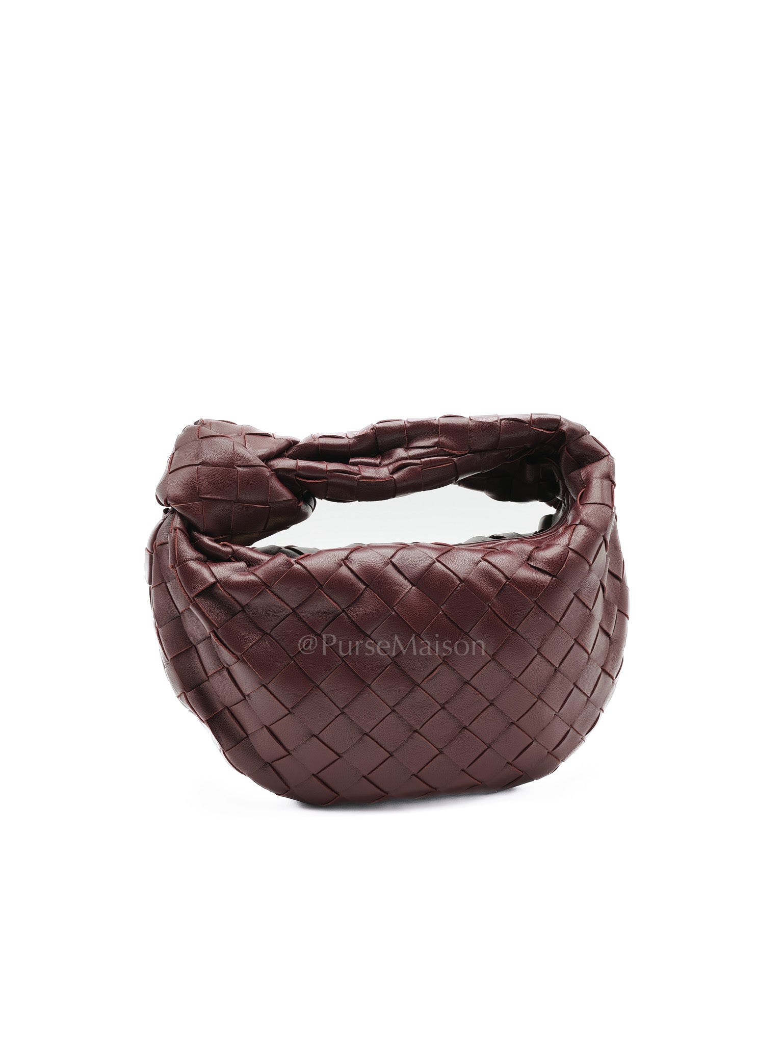 Mini Jodie in Burgundy Intrecciato Leather Handbag | Purse Maison Luxury Bags Shop