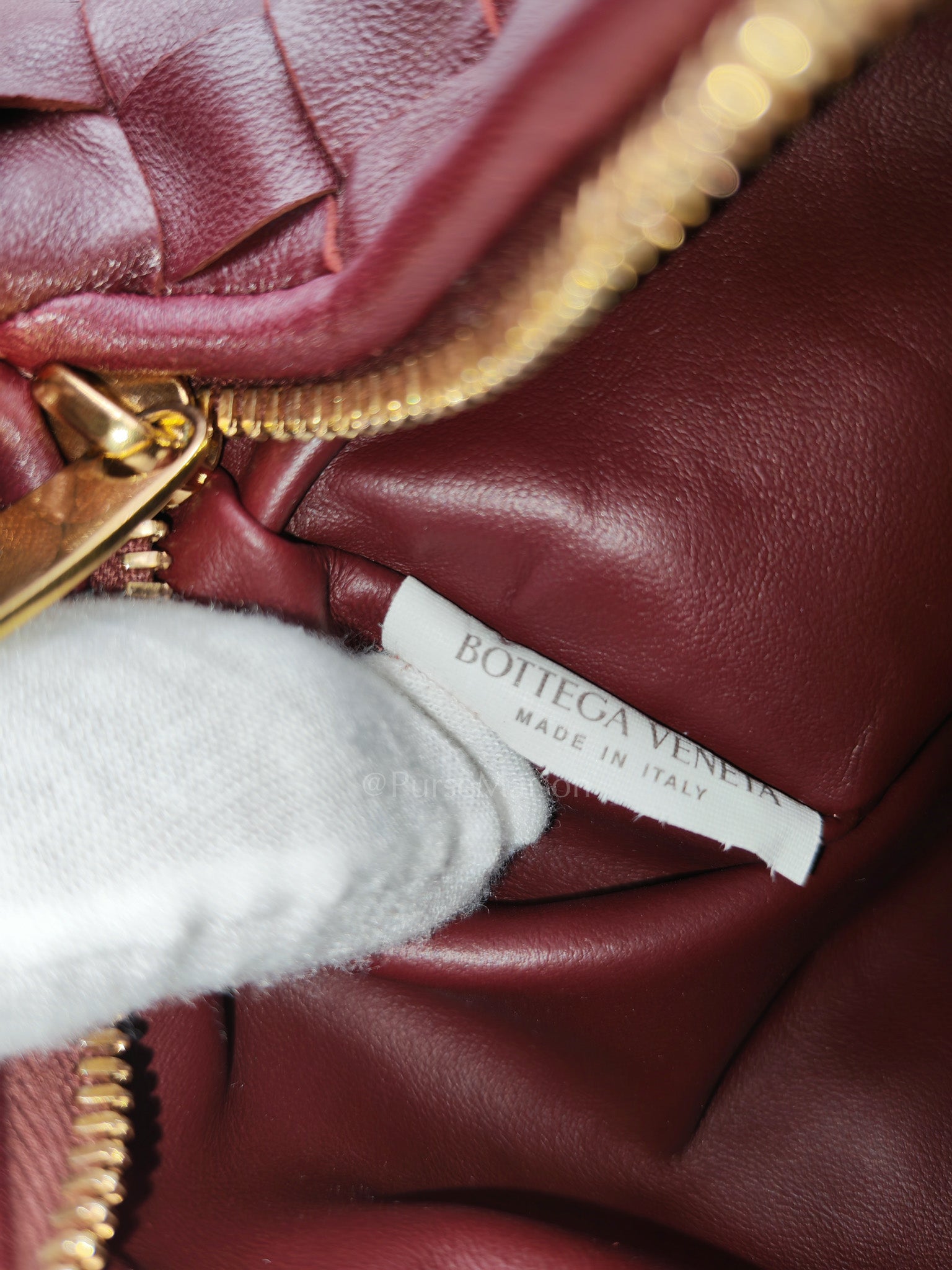 Mini Jodie in Burgundy Intrecciato Leather Handbag | Purse Maison Luxury Bags Shop