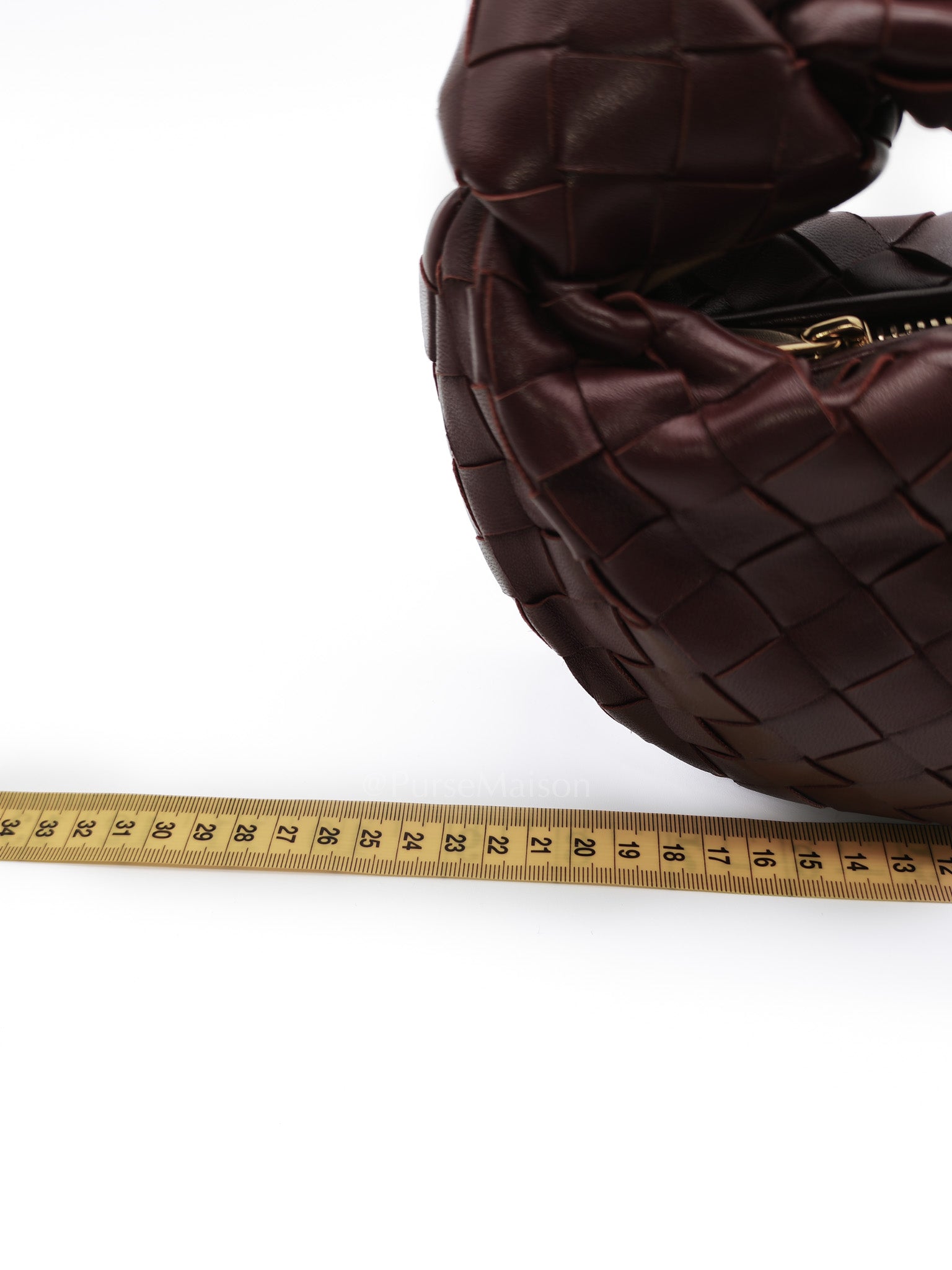 Mini Jodie in Burgundy Intrecciato Leather Handbag | Purse Maison Luxury Bags Shop