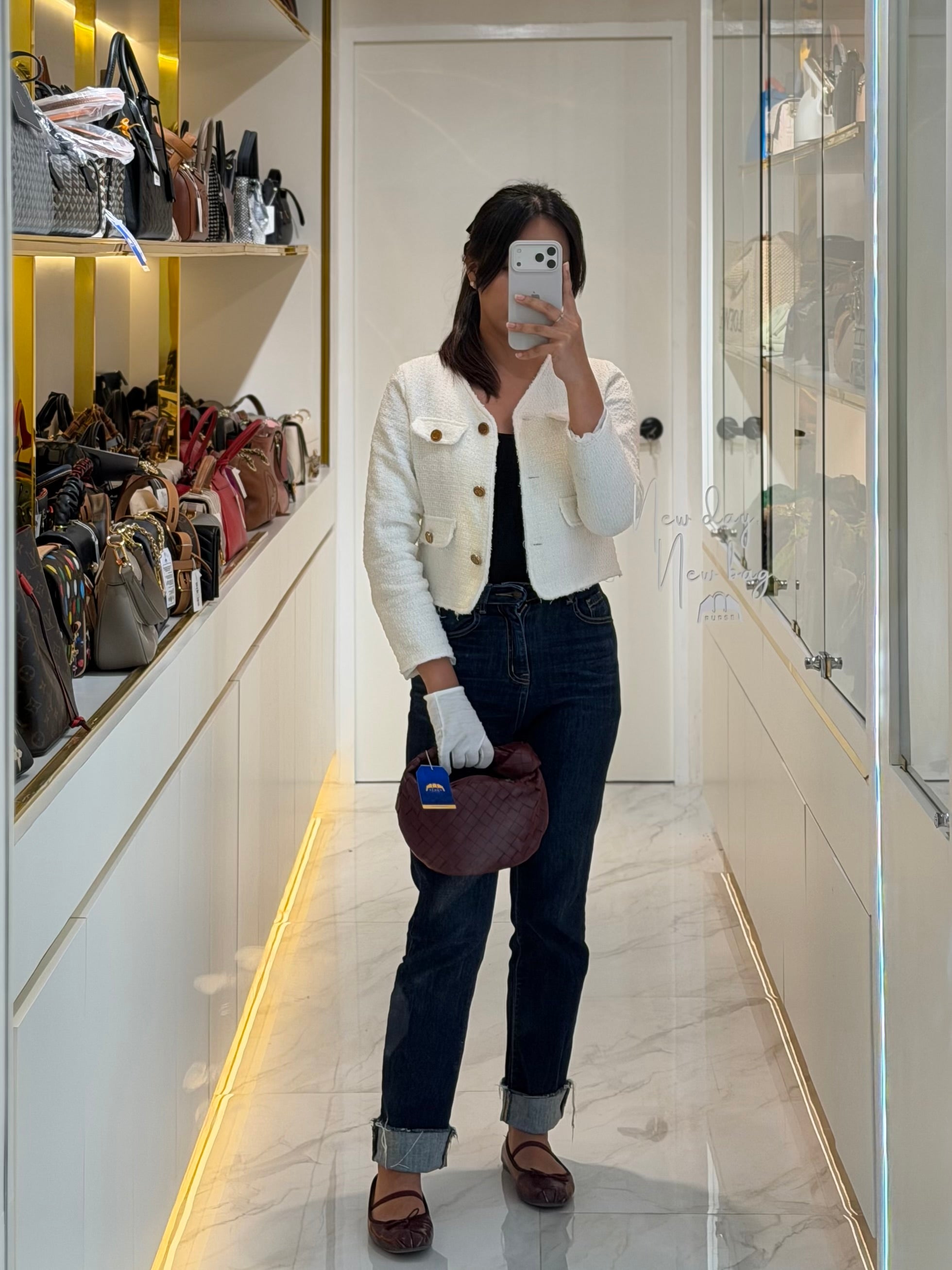 Mini Jodie in Burgundy Intrecciato Leather Handbag | Purse Maison Luxury Bags Shop