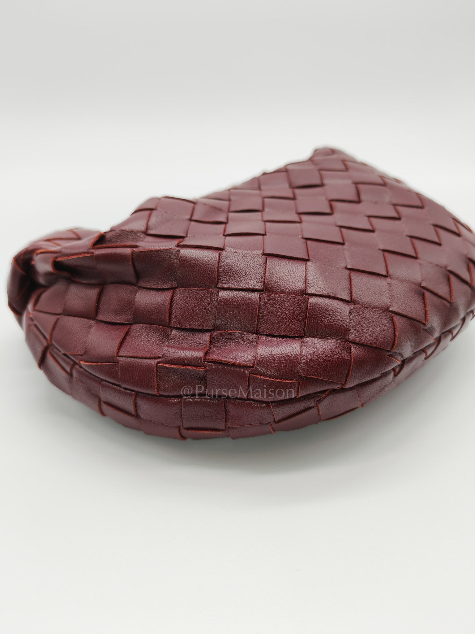 Mini Jodie in Burgundy Intrecciato Leather Handbag | Purse Maison Luxury Bags Shop