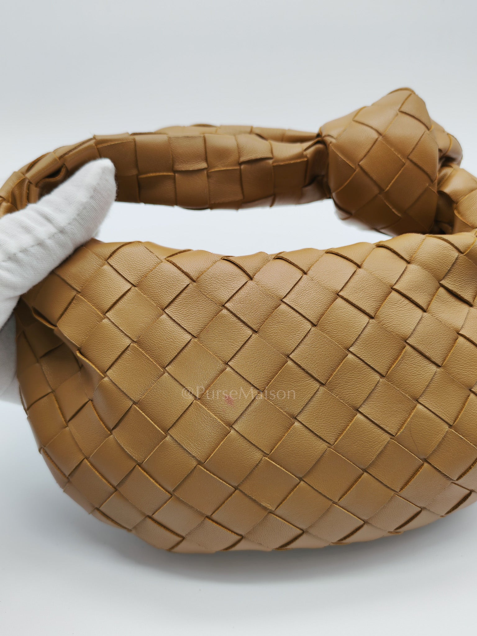 Mini Jodie in Dark Beige Intrecciato Leather Hand Bag | Purse Maison Luxury Bags Shop