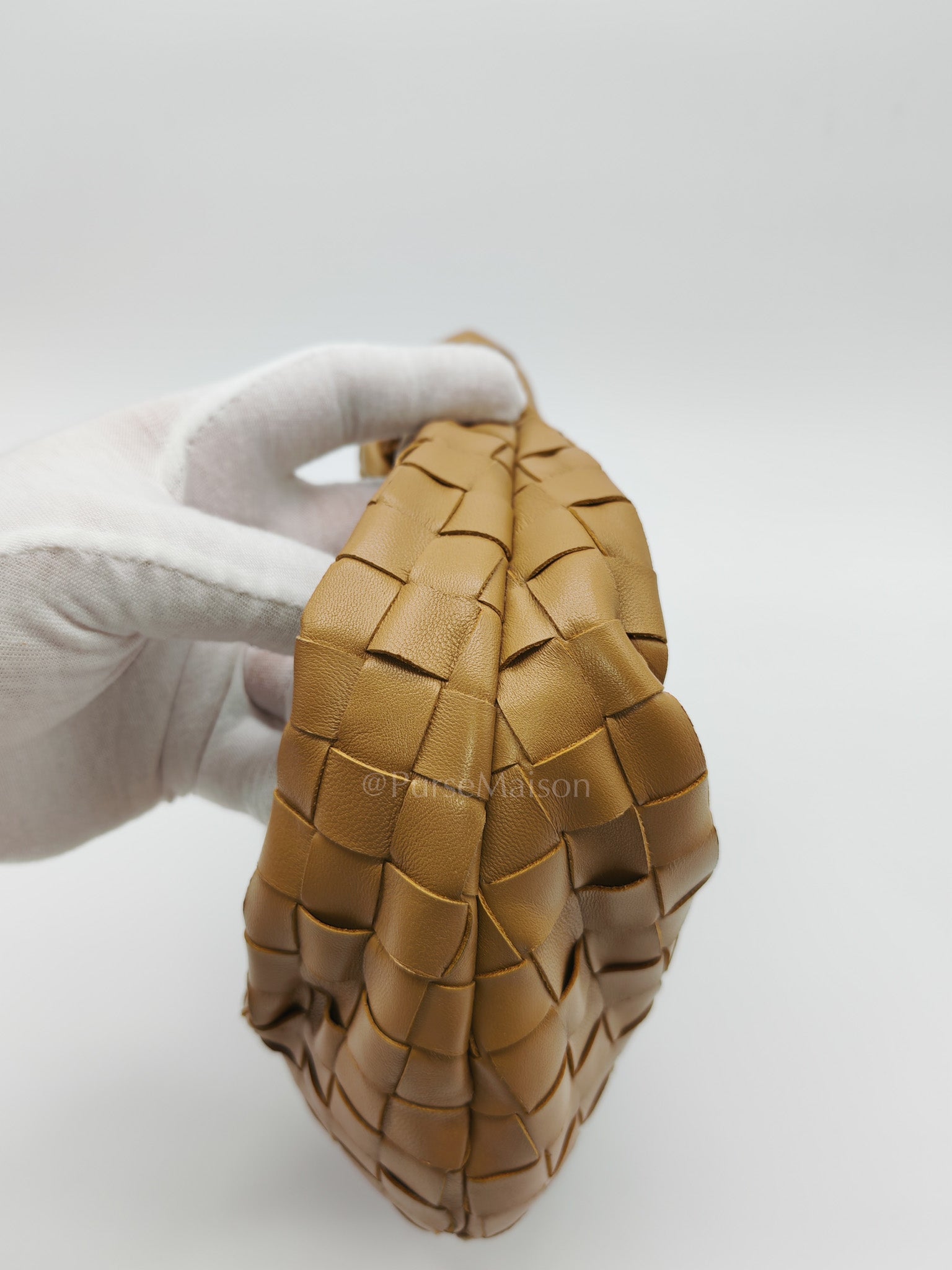 Mini Jodie in Dark Beige Intrecciato Leather Hand Bag | Purse Maison Luxury Bags Shop