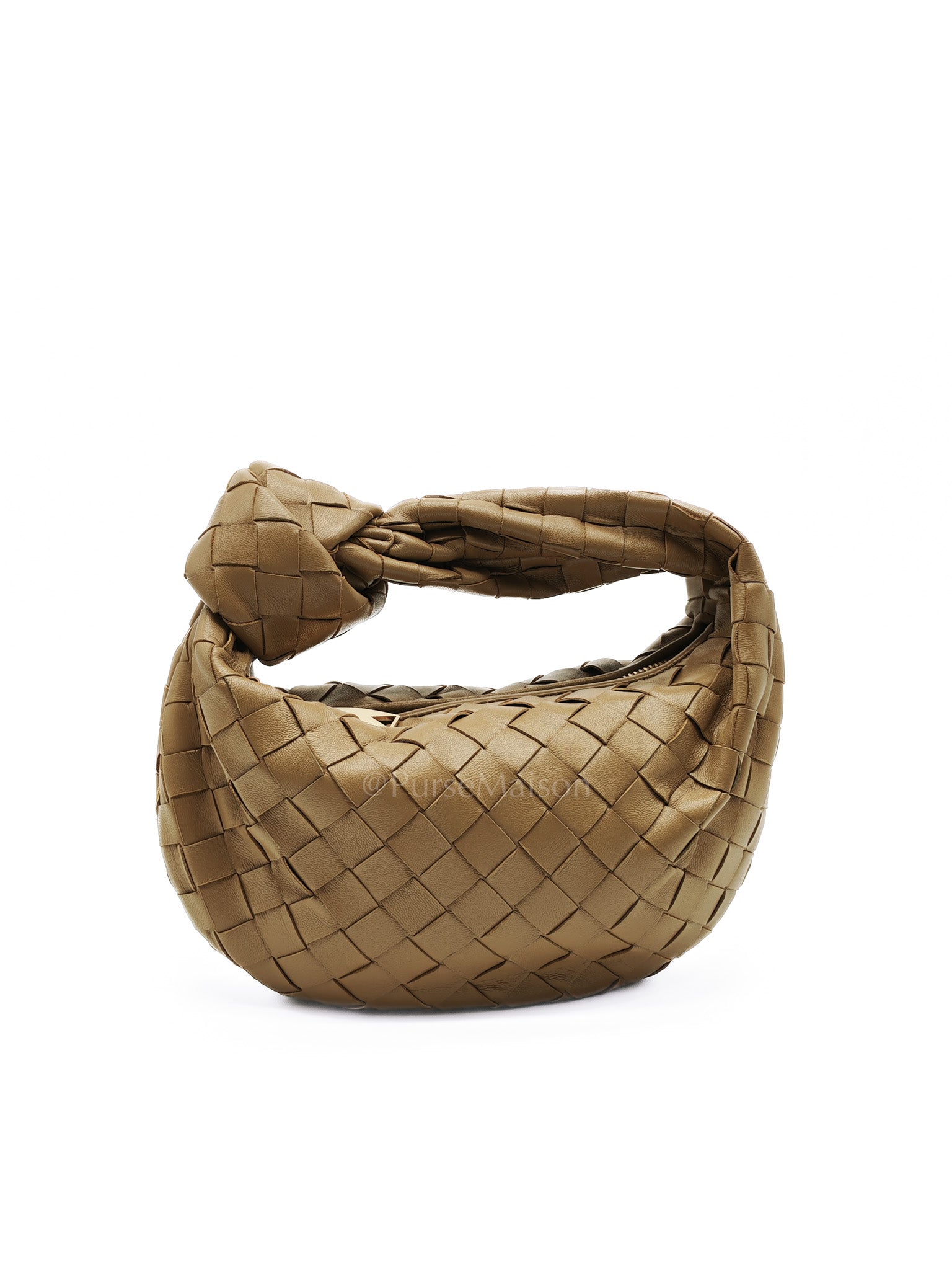 Mini Jodie in Dark Beige Intrecciato Leather Hand Bag | Purse Maison Luxury Bags Shop