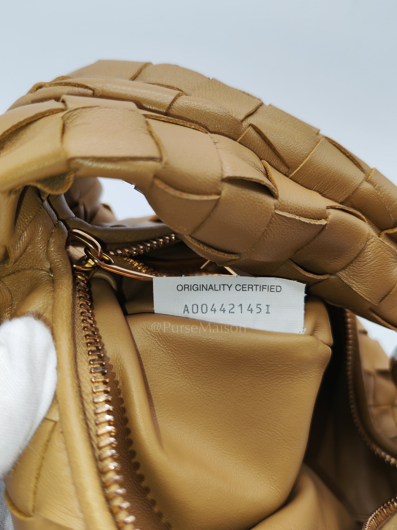 Mini Jodie in Dark Beige Intrecciato Leather Hand Bag | Purse Maison Luxury Bags Shop