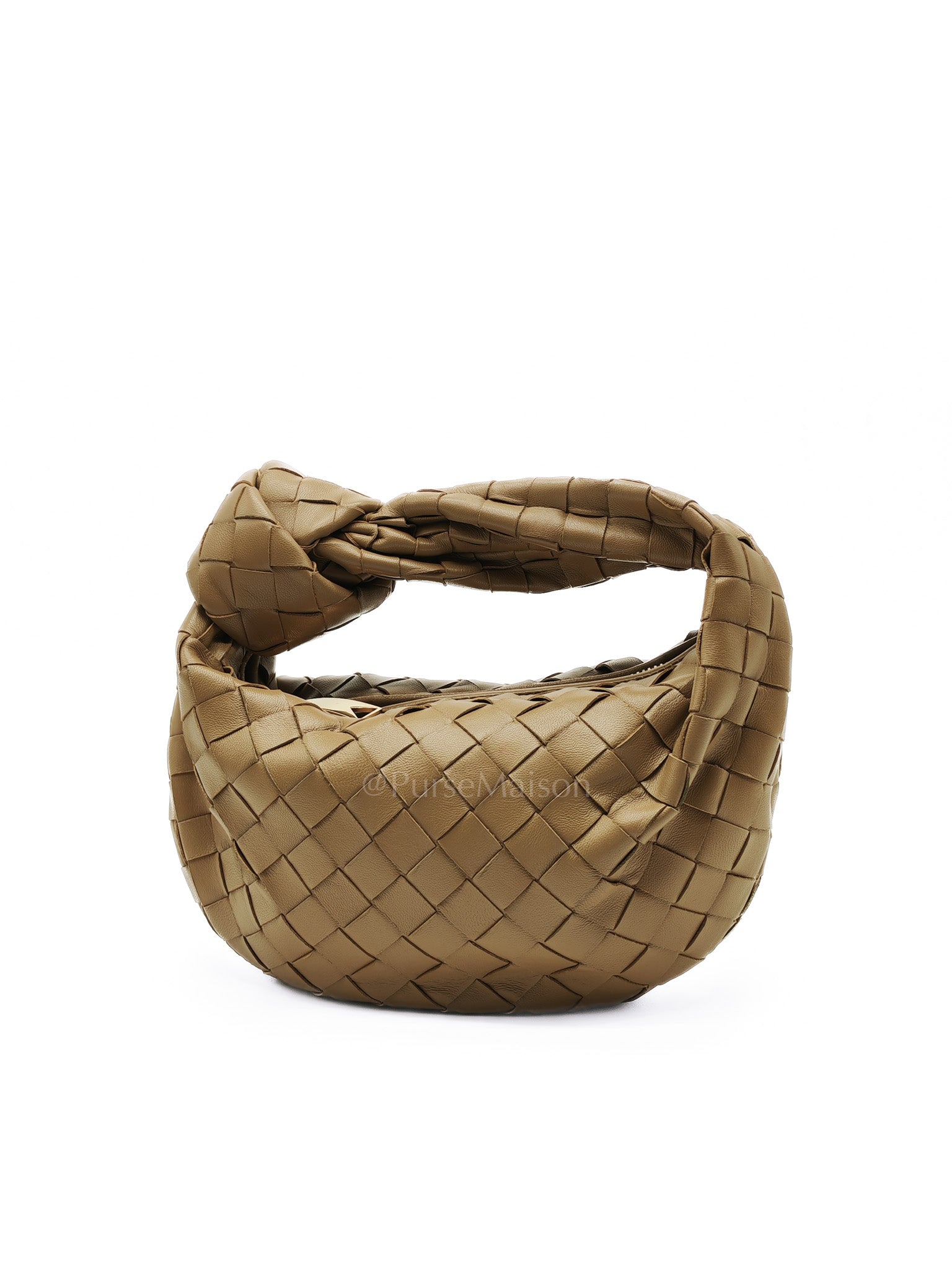 Mini Jodie in Dark Beige Intrecciato Leather Hand Bag | Purse Maison Luxury Bags Shop