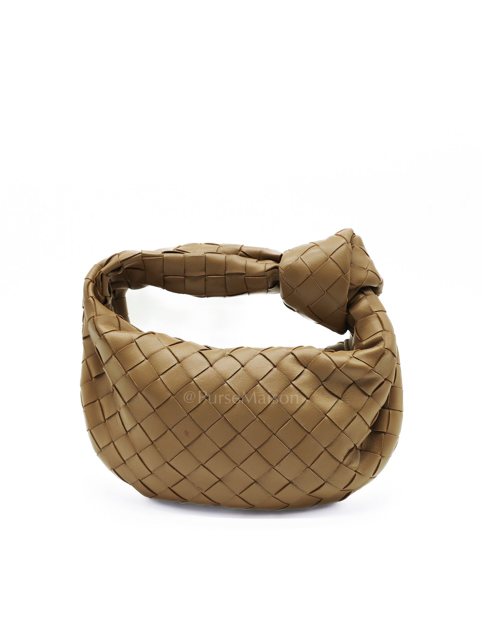 Mini Jodie in Dark Beige Intrecciato Leather Hand Bag | Purse Maison Luxury Bags Shop