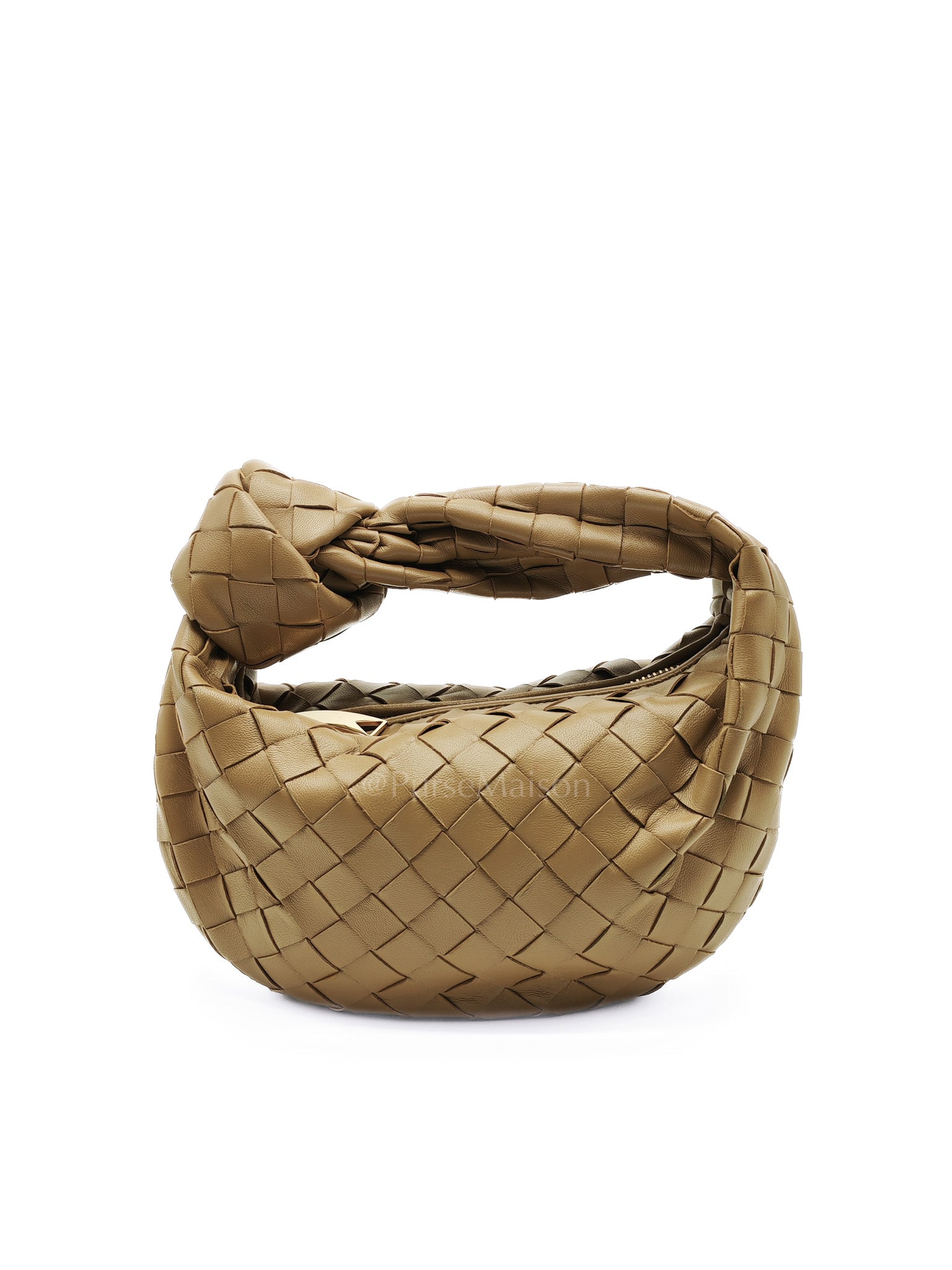 Mini Jodie in Dark Beige Intrecciato Leather Hand Bag | Purse Maison Luxury Bags Shop