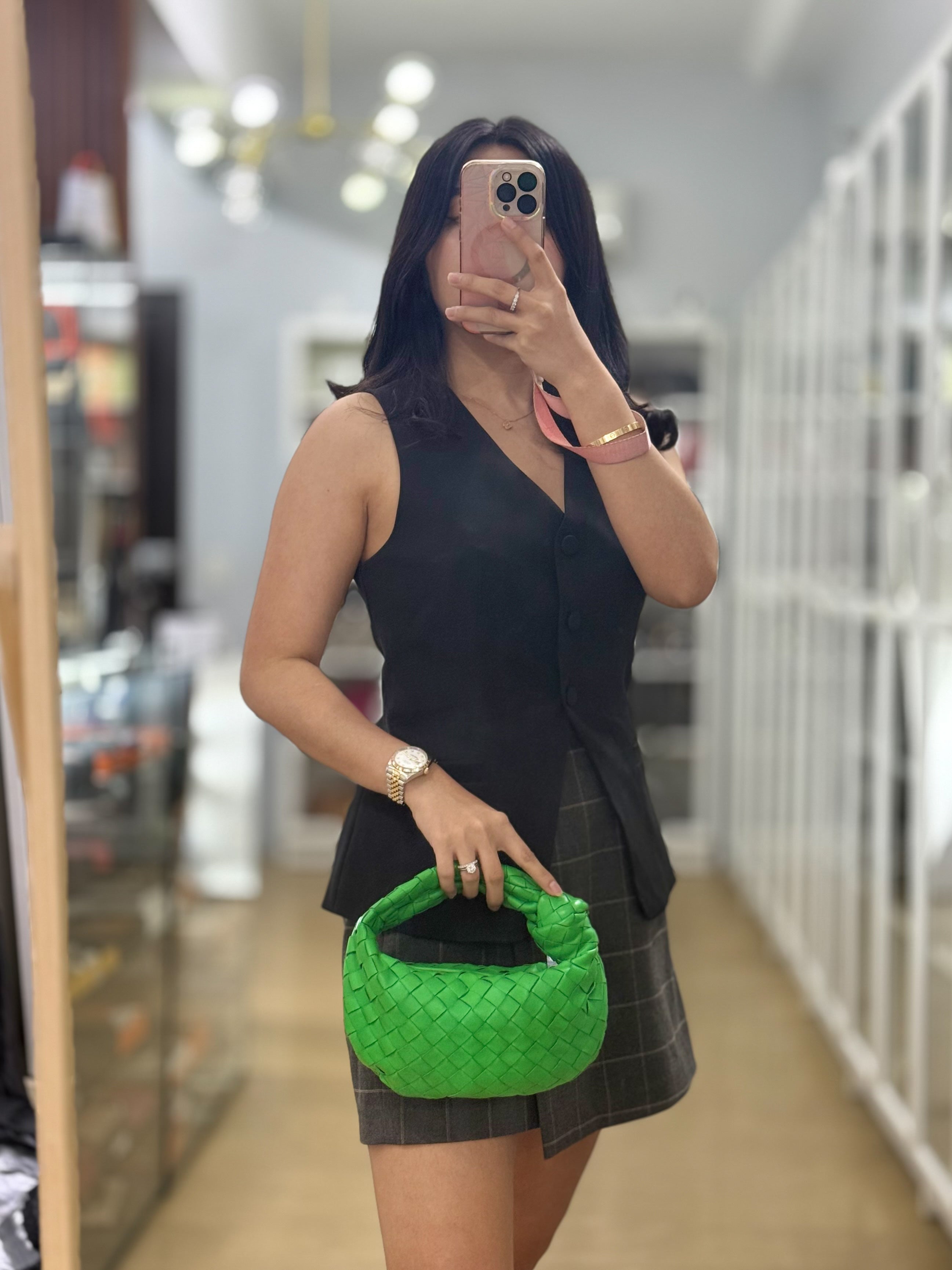 Nappa Intrecciato Mini Jodie Green Parakeet | Purse Maison Luxury Bags Shop