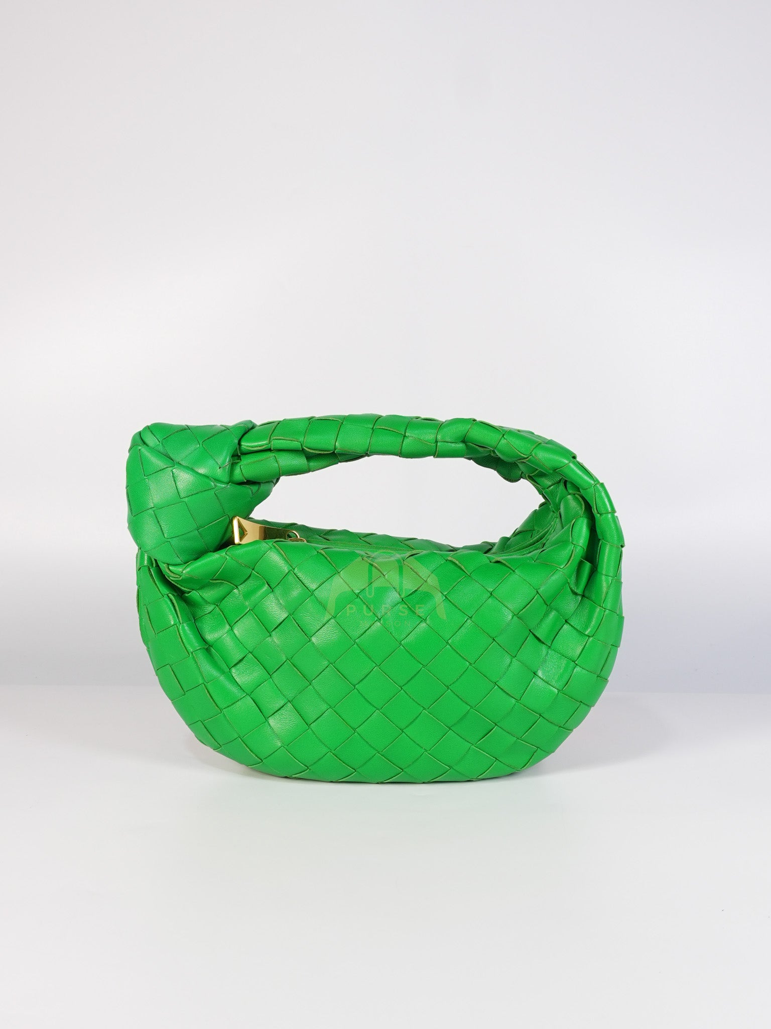 Mini Jodie in Green Nappa Intrecciato Leather & Gold Hardware | Purse Maison Luxury Bags Shop