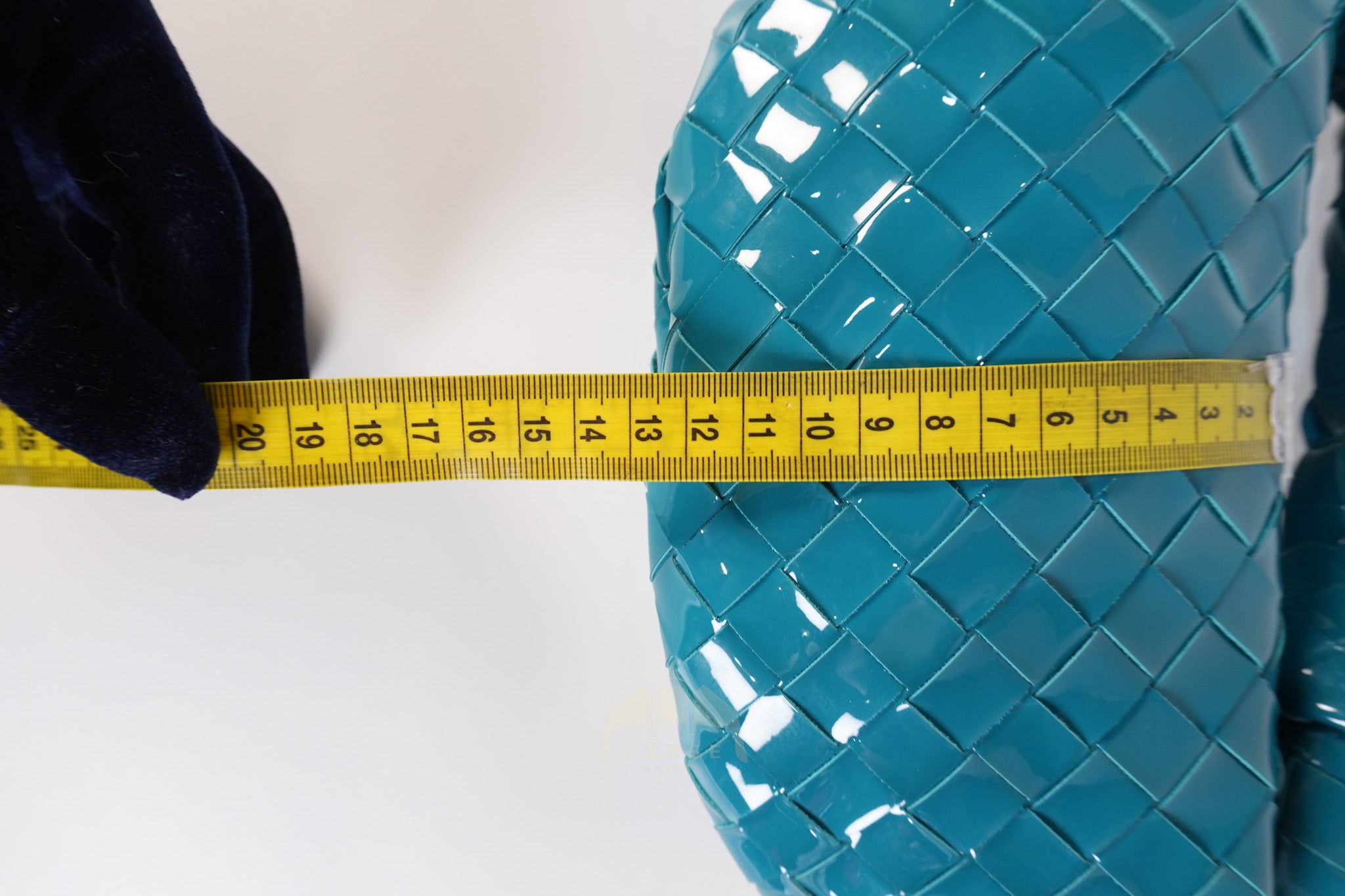 Mini Jodie in Teal Patent Intrecciato Leather & Silver Hardware | Purse Maison Luxury Bags Shop