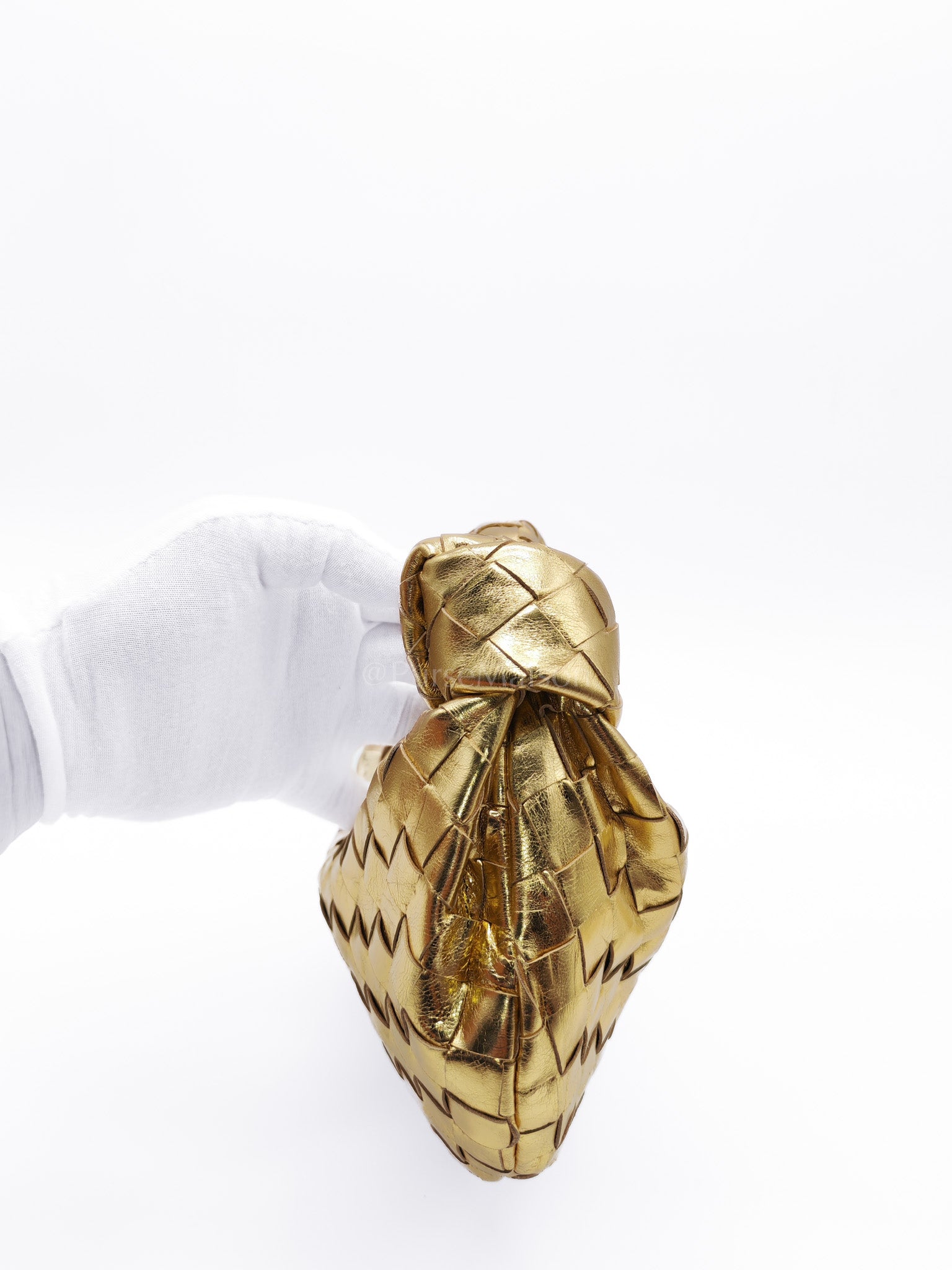 Mini Jodie Metallic Intrecciato Leather Hand Bag | Purse Maison Luxury Bags Shop