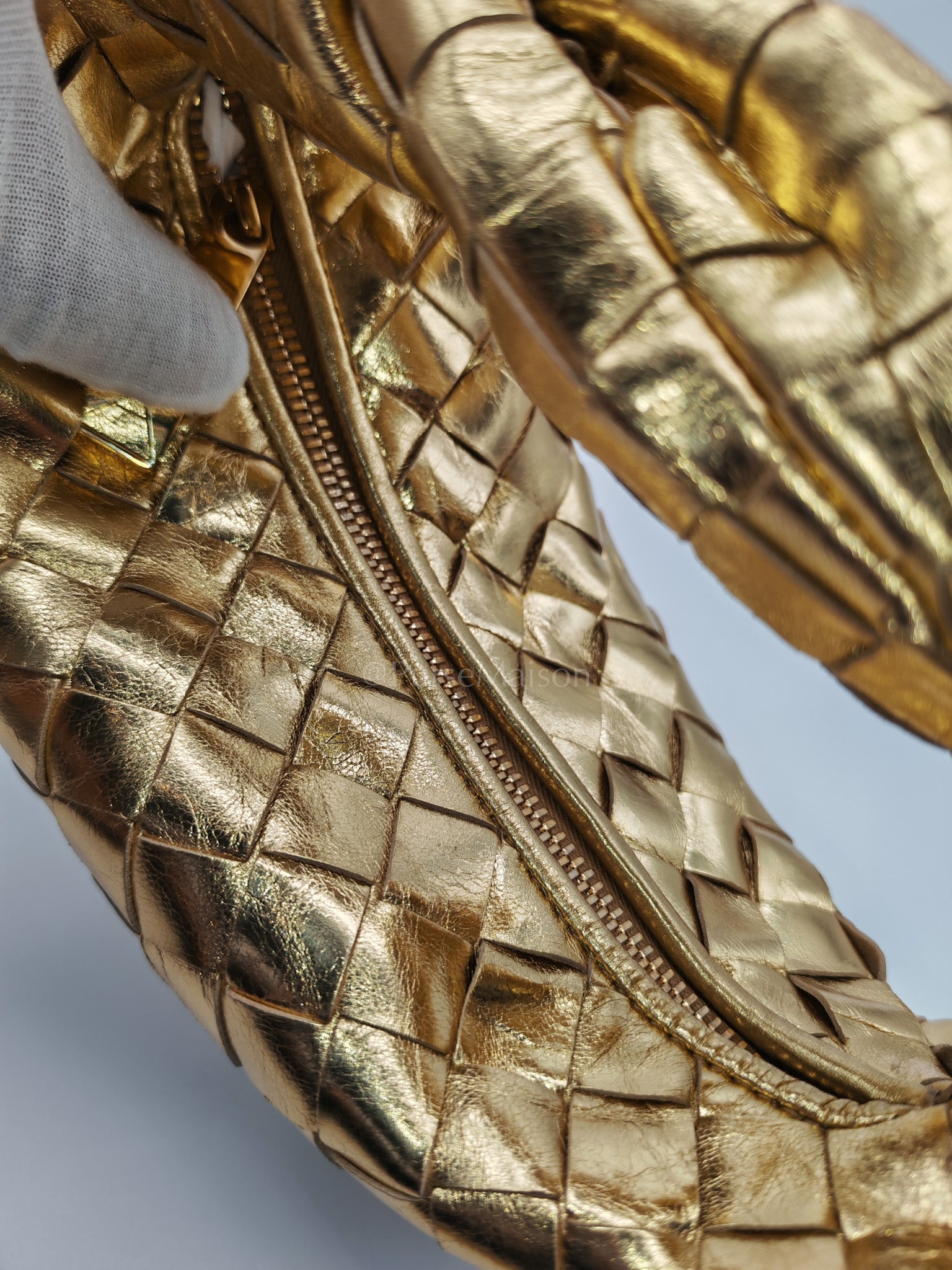 Mini Jodie Metallic Intrecciato Leather Hand Bag | Purse Maison Luxury Bags Shop