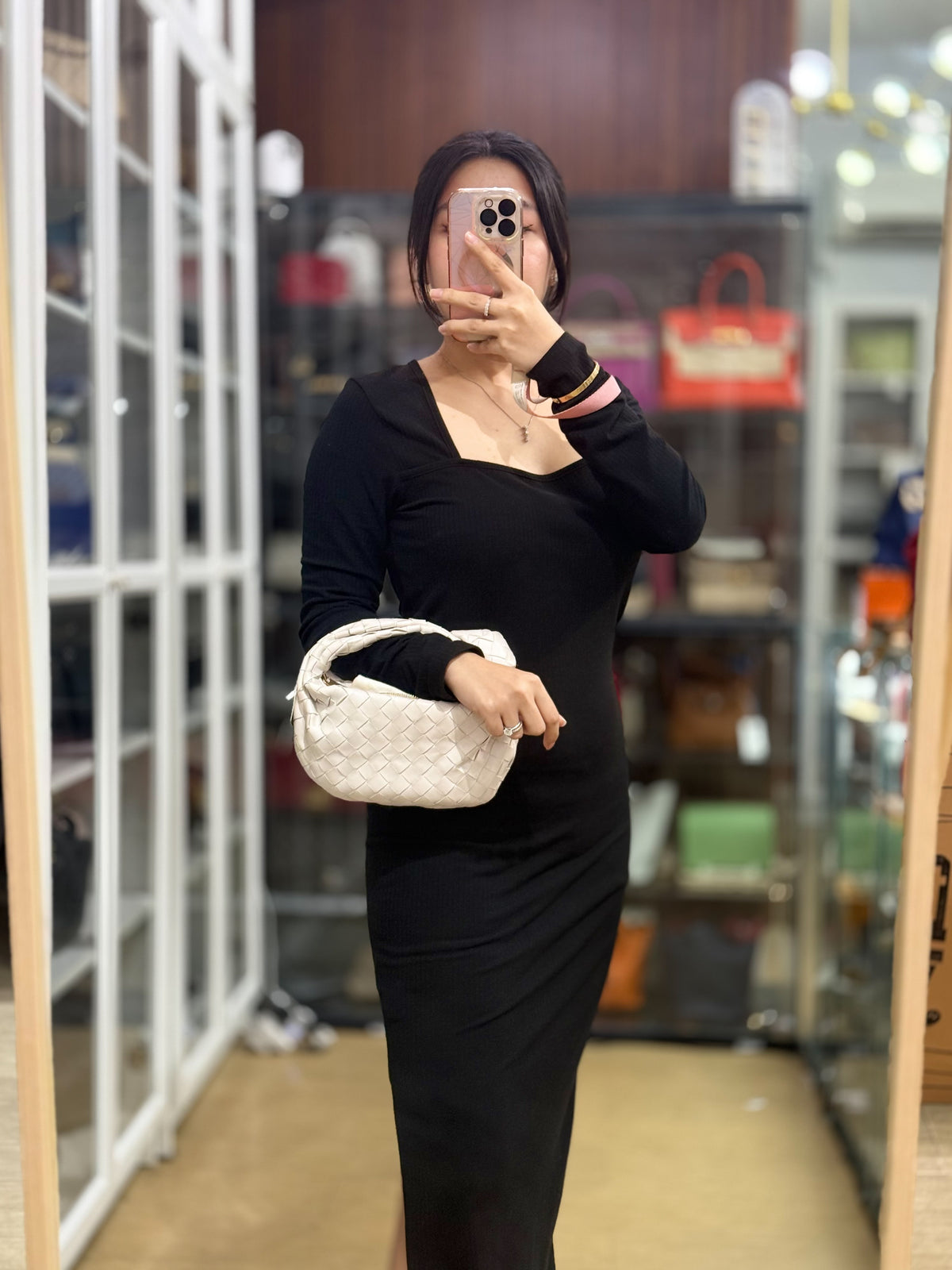 Mini Jodie Nappa Intrecciato Bag in White | Purse Maison Luxury Bags Shop
