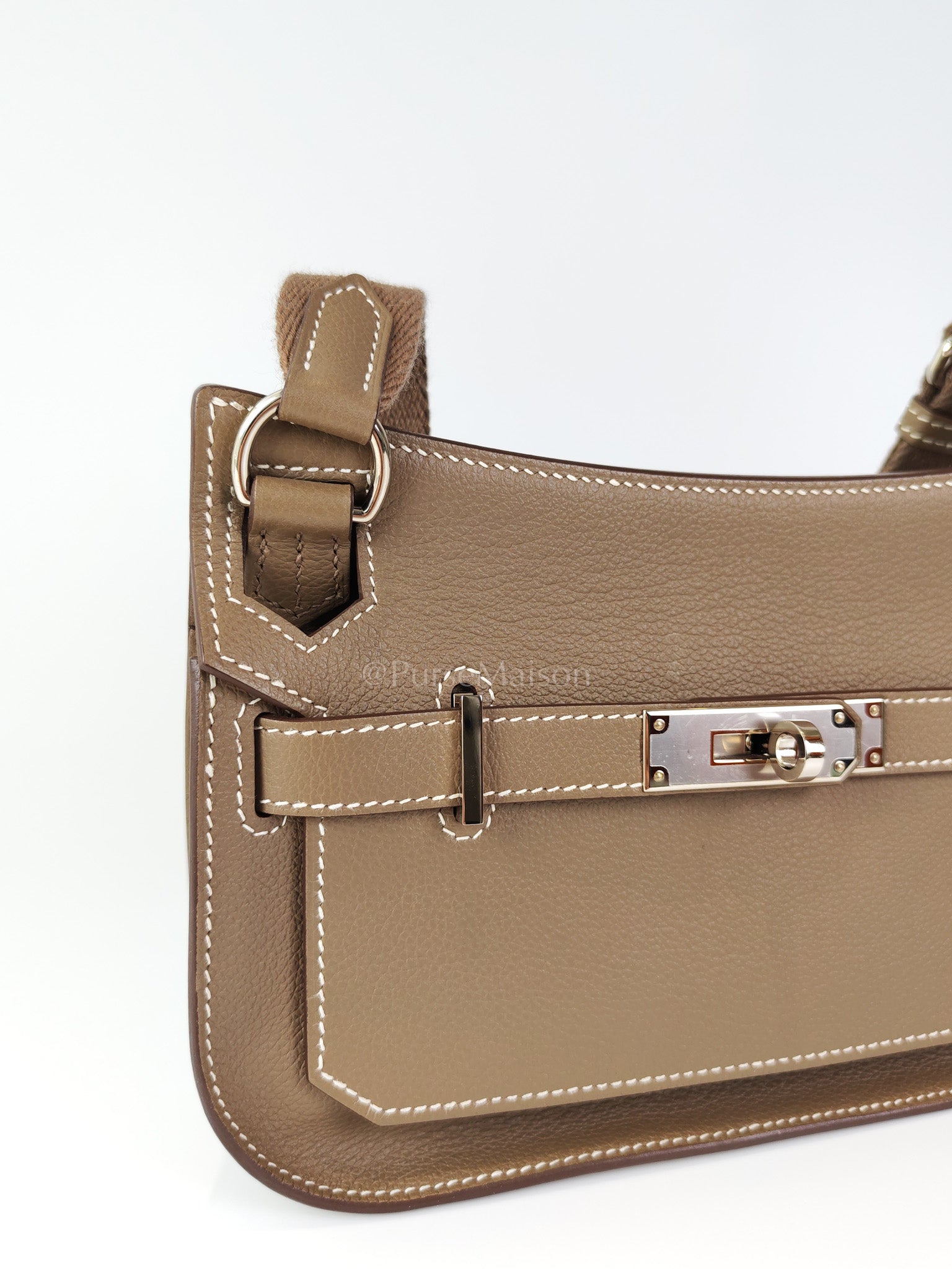 Mini Jypsiere Etoupe in Evercolor Leather and Palladium Hardware Stamp B (2023) | Purse Maison Luxury Bags Shop