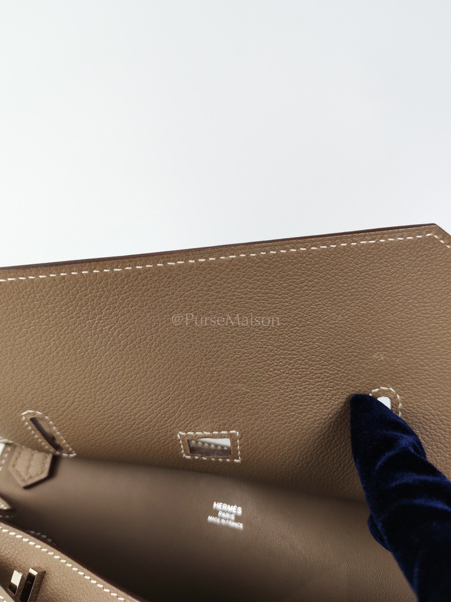 Mini Jypsiere Etoupe in Evercolor Leather and Palladium Hardware Stamp B (2023) | Purse Maison Luxury Bags Shop