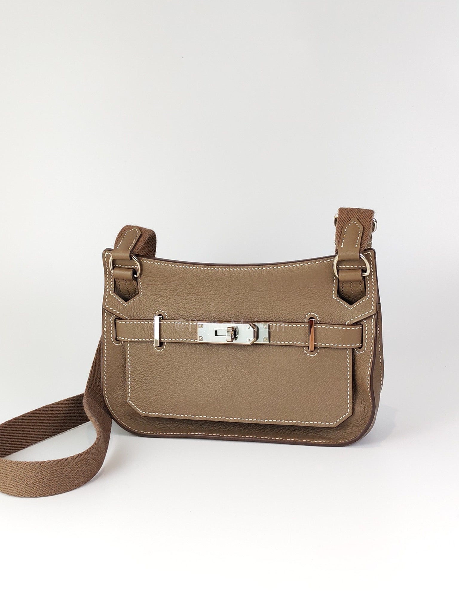 Mini Jypsiere Etoupe in Evercolor Leather and Palladium Hardware Stamp B (2023) | Purse Maison Luxury Bags Shop