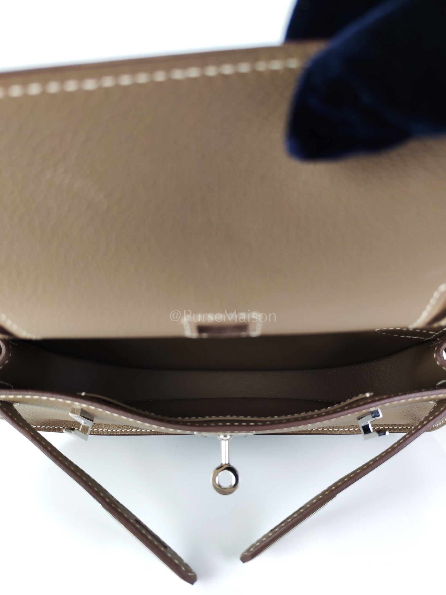 Mini Jypsiere Etoupe in Evercolor Leather and Palladium Hardware Stamp B (2023) | Purse Maison Luxury Bags Shop