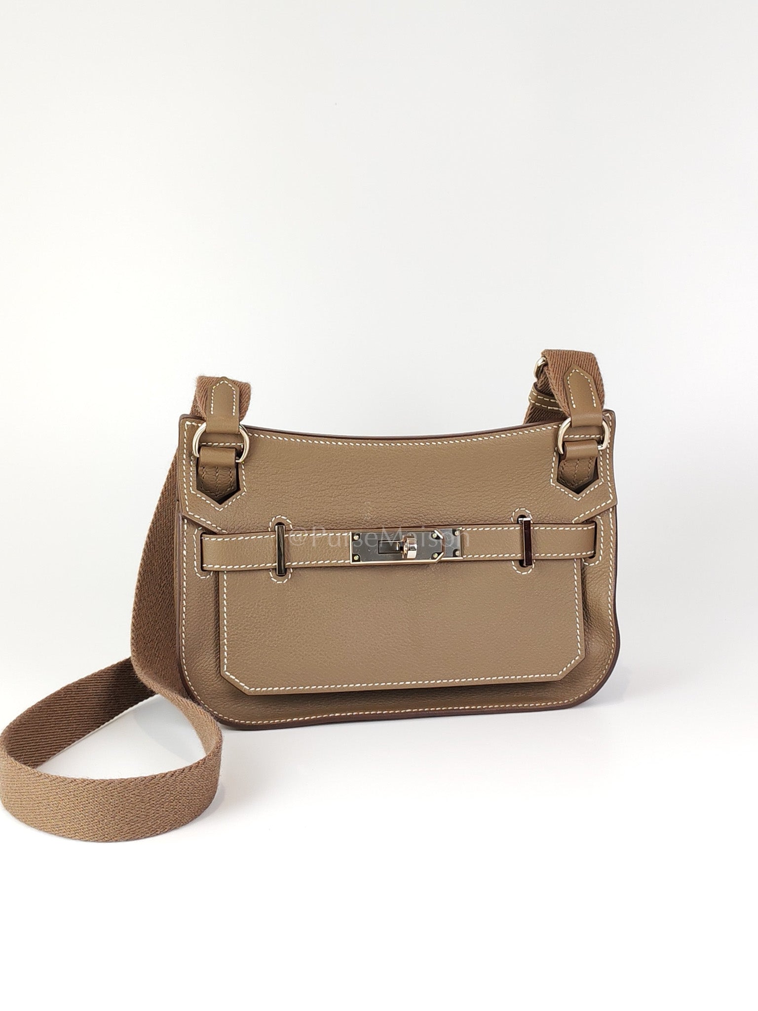 Mini Jypsiere Etoupe in Evercolor Leather and Palladium Hardware Stamp B (2023) | Purse Maison Luxury Bags Shop