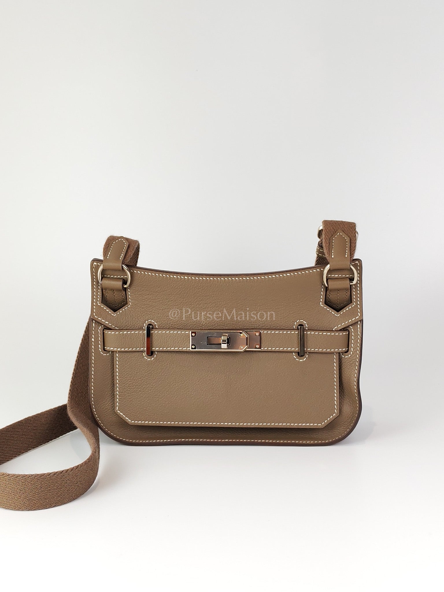 Mini Jypsiere Etoupe in Evercolor Leather and Palladium Hardware Stamp B (2023) | Purse Maison Luxury Bags Shop