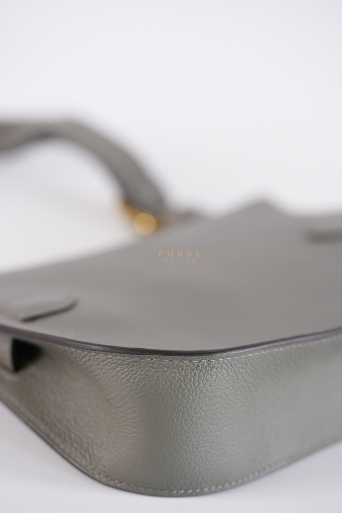 Mini Jypsiere in Gris Meyer Evercolor Leather and Gold Hardware Stamp K (2025) | Purse Maison Luxury Bags Shop