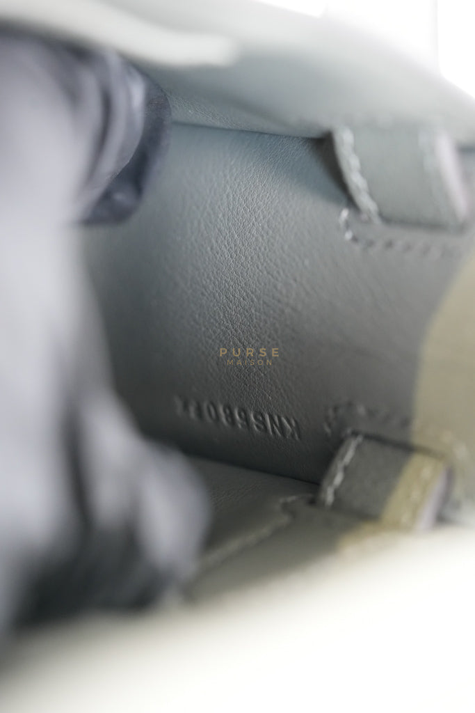 Mini Jypsiere in Gris Meyer Evercolor Leather and Gold Hardware Stamp K (2025) | Purse Maison Luxury Bags Shop