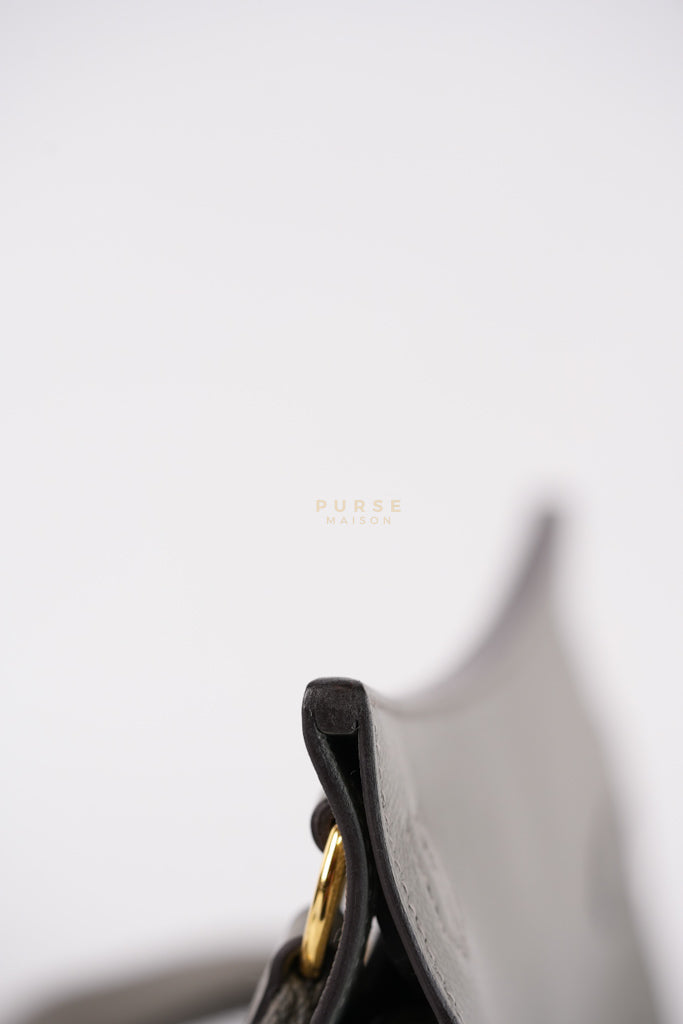 Mini Jypsiere in Gris Meyer Evercolor Leather and Gold Hardware Stamp K (2025) | Purse Maison Luxury Bags Shop