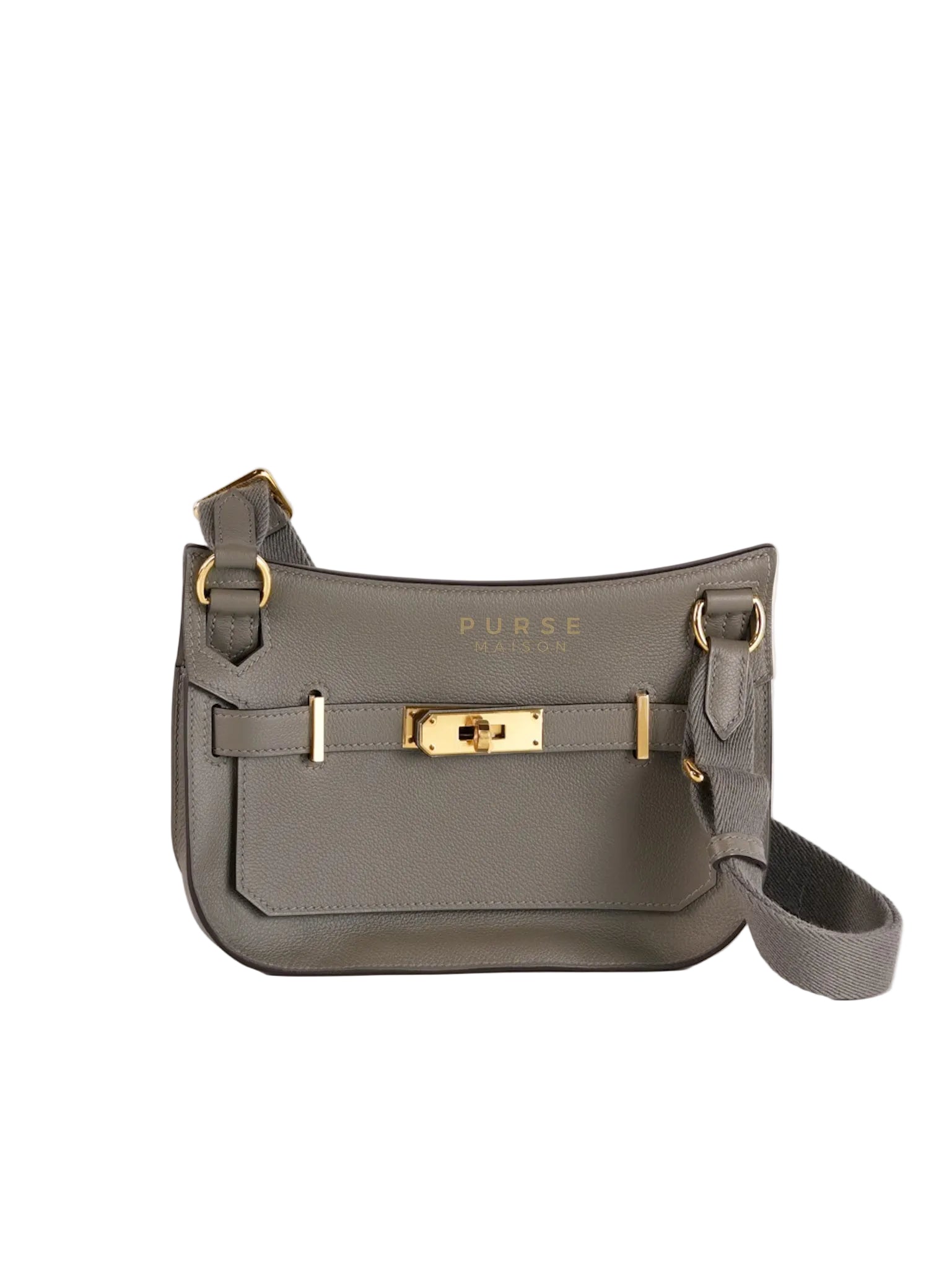 Mini Jypsiere in Gris Meyer Evercolor Leather and Gold Hardware Stamp K (2025) | Purse Maison Luxury Bags Shop