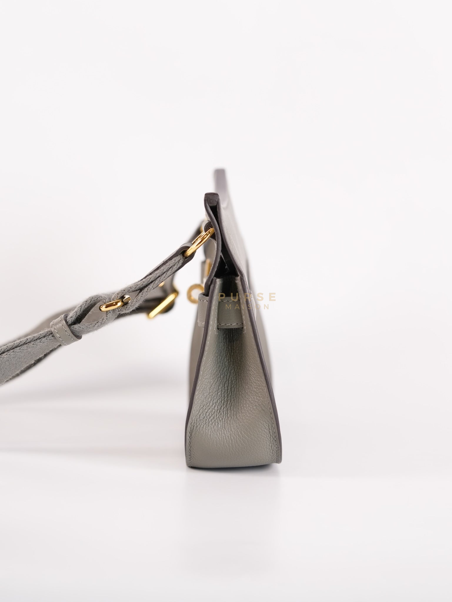 Mini Jypsiere in Gris Meyer Evercolor Leather and Gold Hardware Stamp K (2025) | Purse Maison Luxury Bags Shop