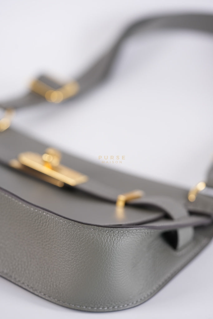 Mini Jypsiere in Gris Meyer Evercolor Leather and Gold Hardware Stamp K (2025) | Purse Maison Luxury Bags Shop