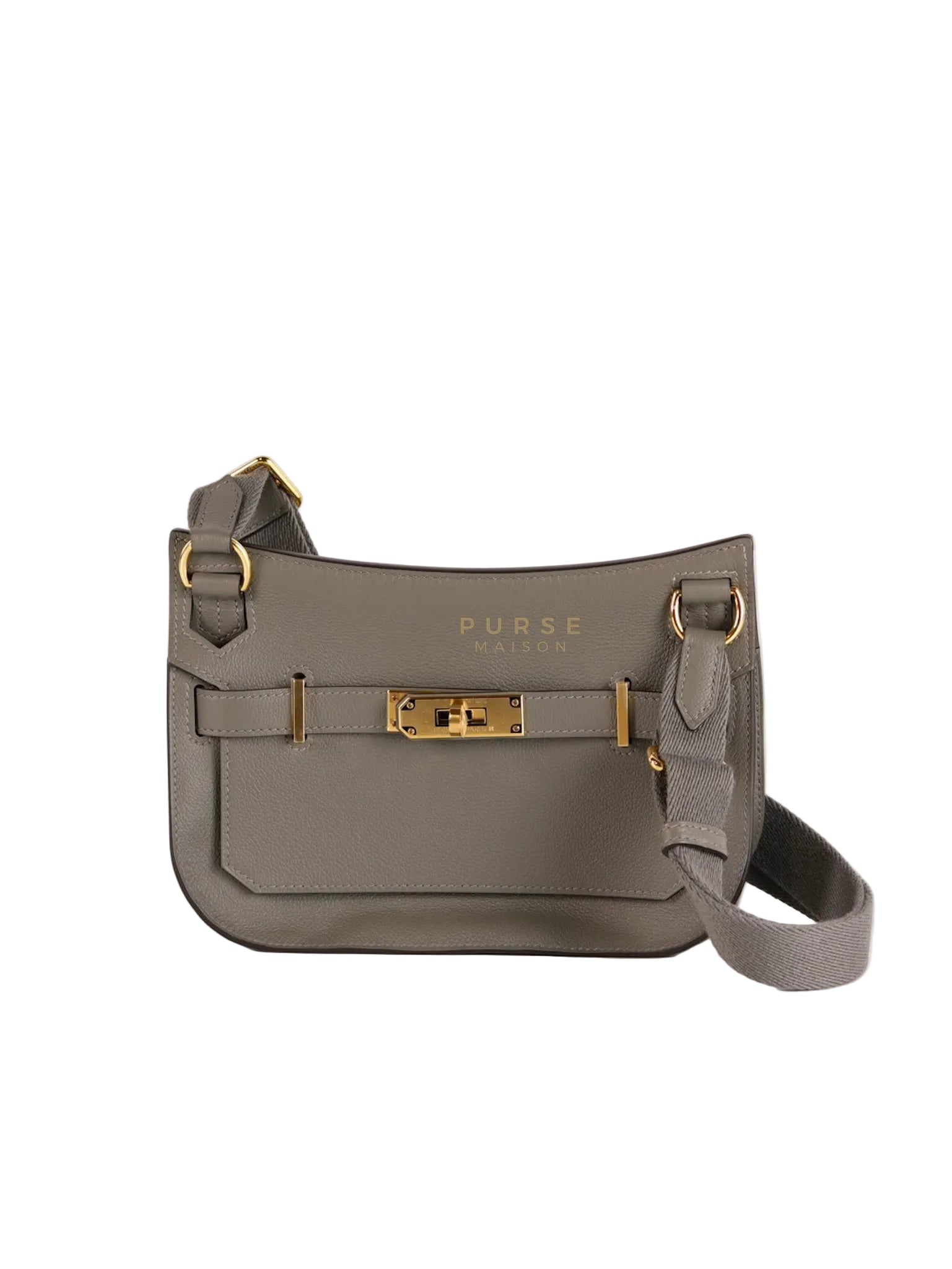 Mini Jypsiere in Gris Meyer Evercolor Leather and Gold Hardware Stamp K (2025) | Purse Maison Luxury Bags Shop