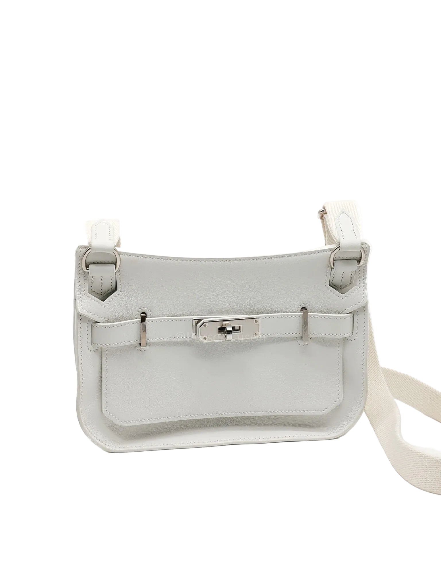 Mini Jypsiere in White Evercolor Leather Palladium Hardware Stamp W (2024) | Purse Maison Luxury Bags Shop