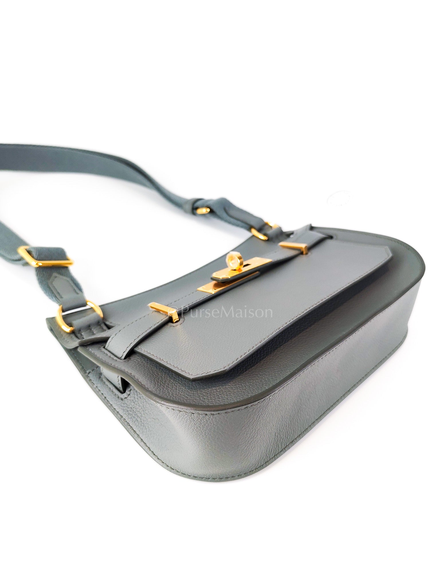 Mini Jypsiere Vert Amande in Evercolor Leather and Gold Hardware Stamp K (2025) | Purse Maison Luxury Bags Shop