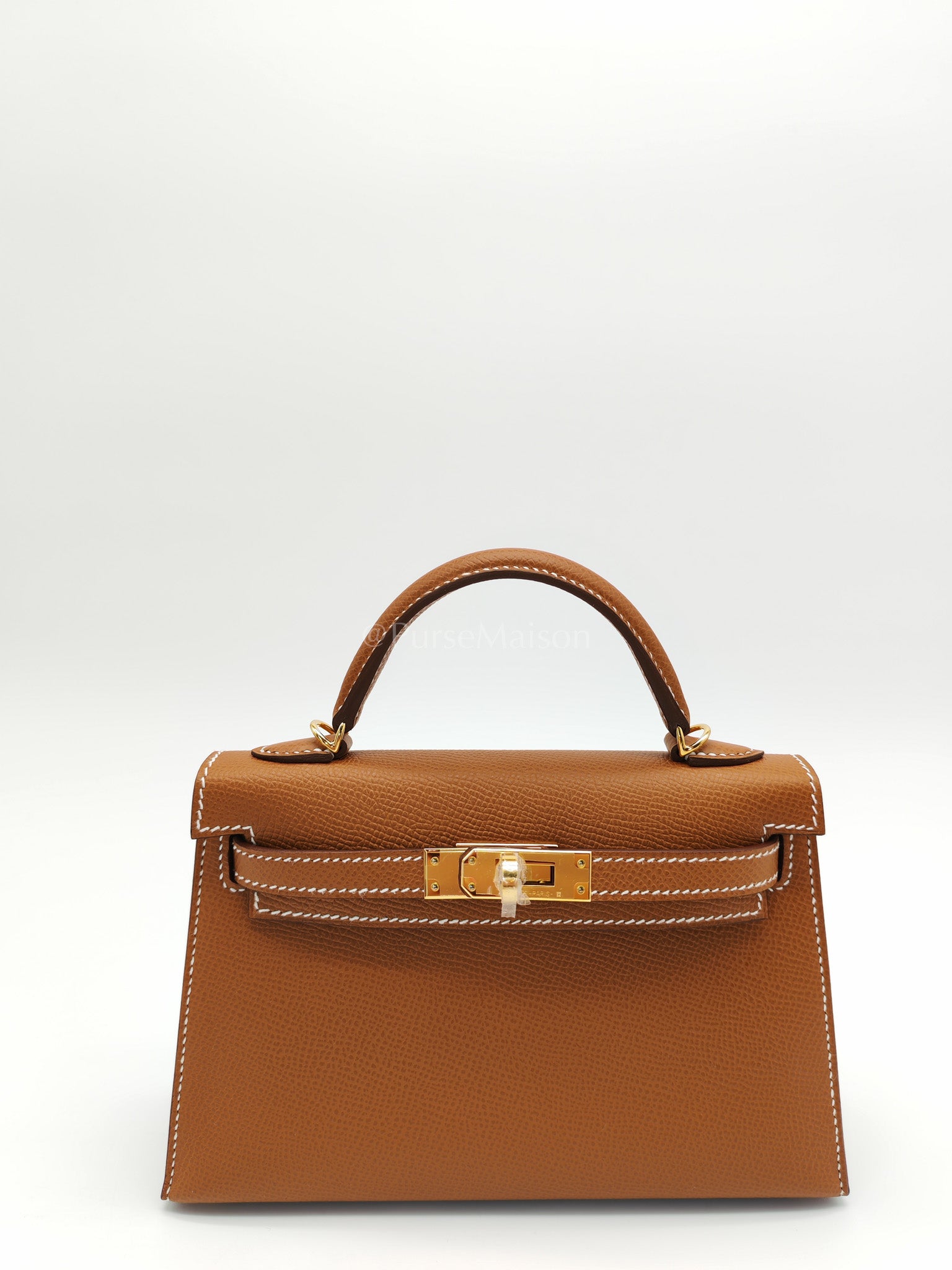 Mini Kelly Gold Epsom Leather in Gold Hardware Stamp W(2024) | Purse Maison Luxury Bags Shop