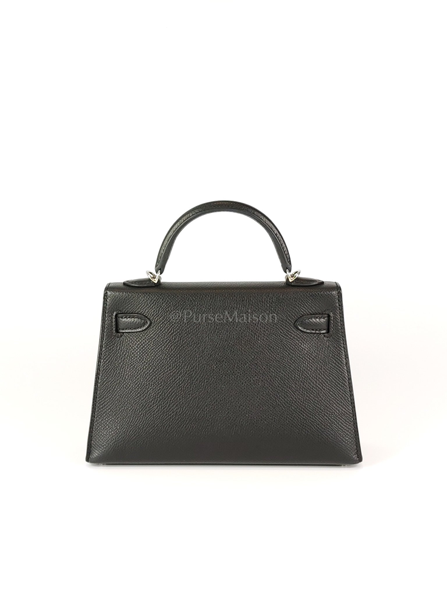 Mini Kelly in Black Epsom Leather and Electrum Hardware Stamp K (2025) | Purse Maison Luxury Bags Shop