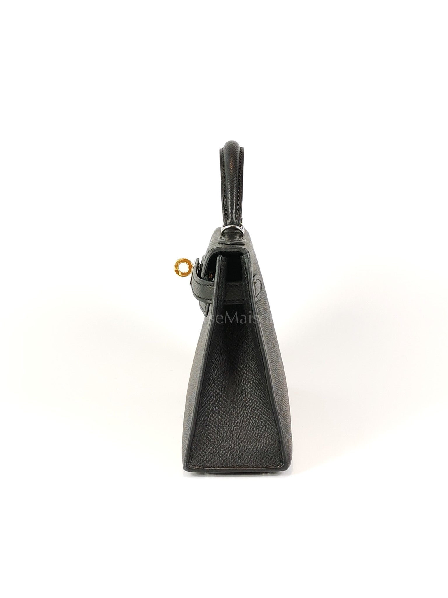 Mini Kelly in Black Epsom Leather and Electrum Hardware Stamp K (2025) | Purse Maison Luxury Bags Shop