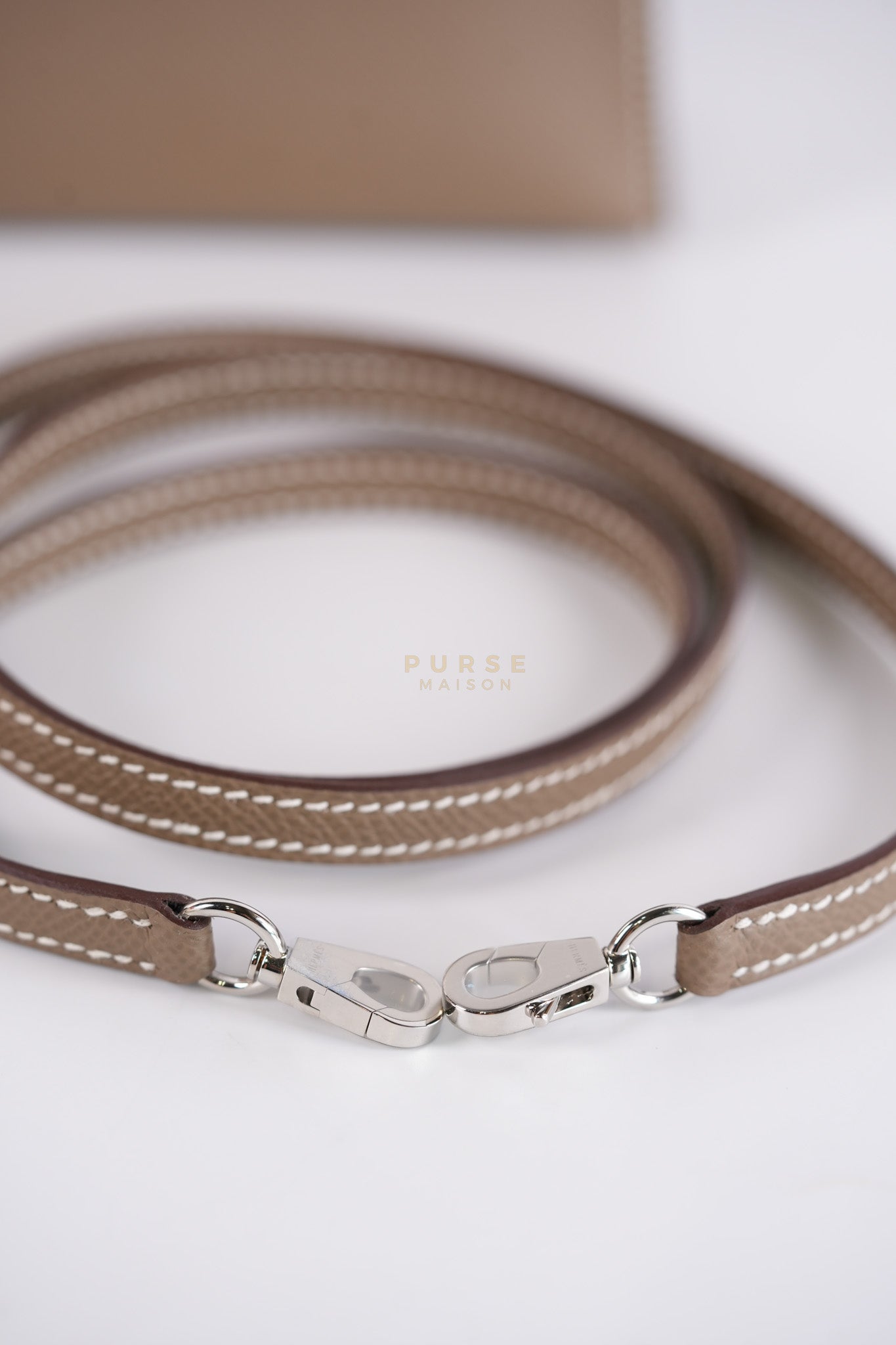 Mini Kelly in Etoupe Epsom Leather Palladium Hardware Stamp W(2024) | Purse Maison Luxury Bags Shop