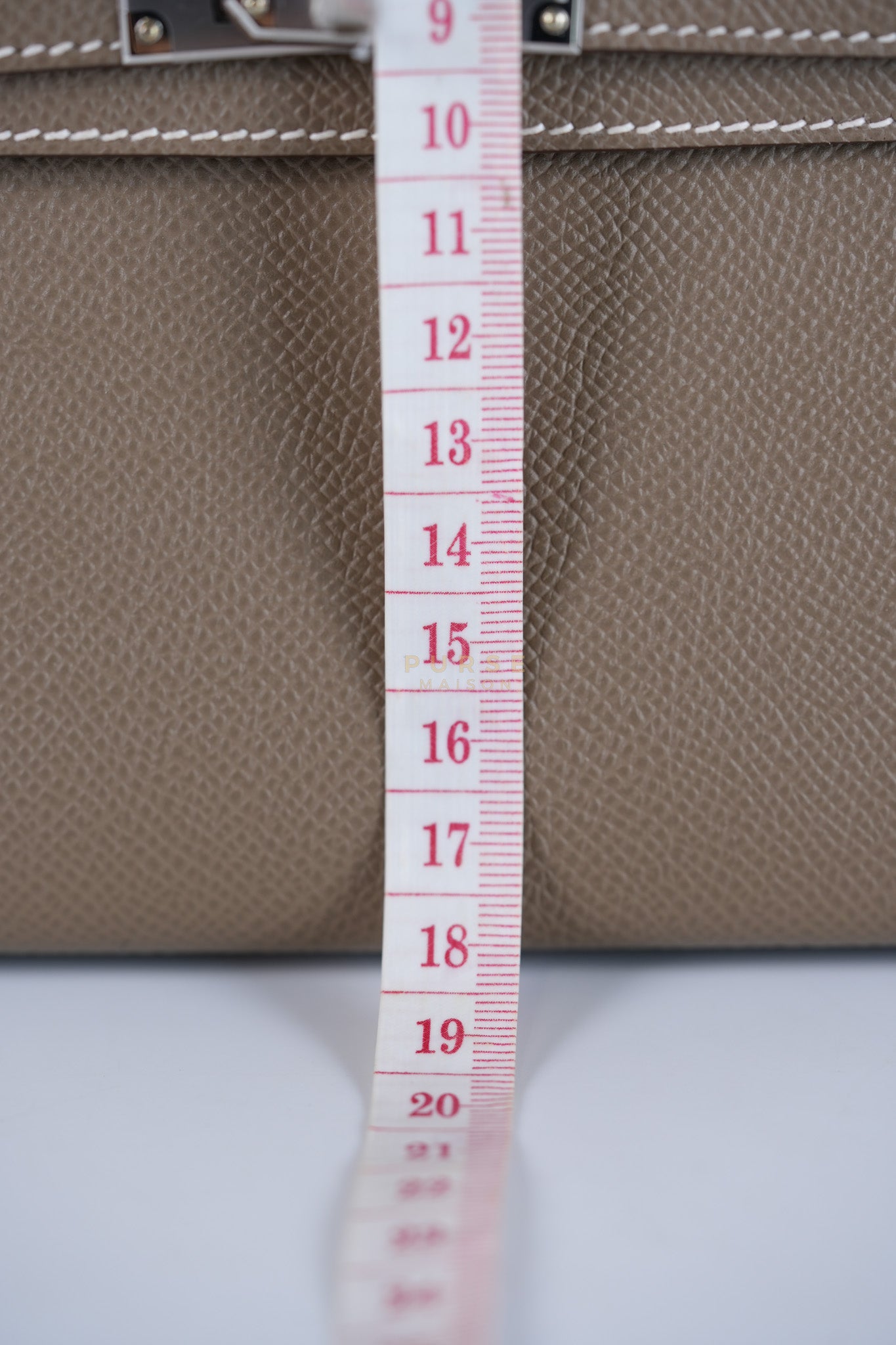 Mini Kelly in Etoupe Epsom Leather Palladium Hardware Stamp W(2024) | Purse Maison Luxury Bags Shop