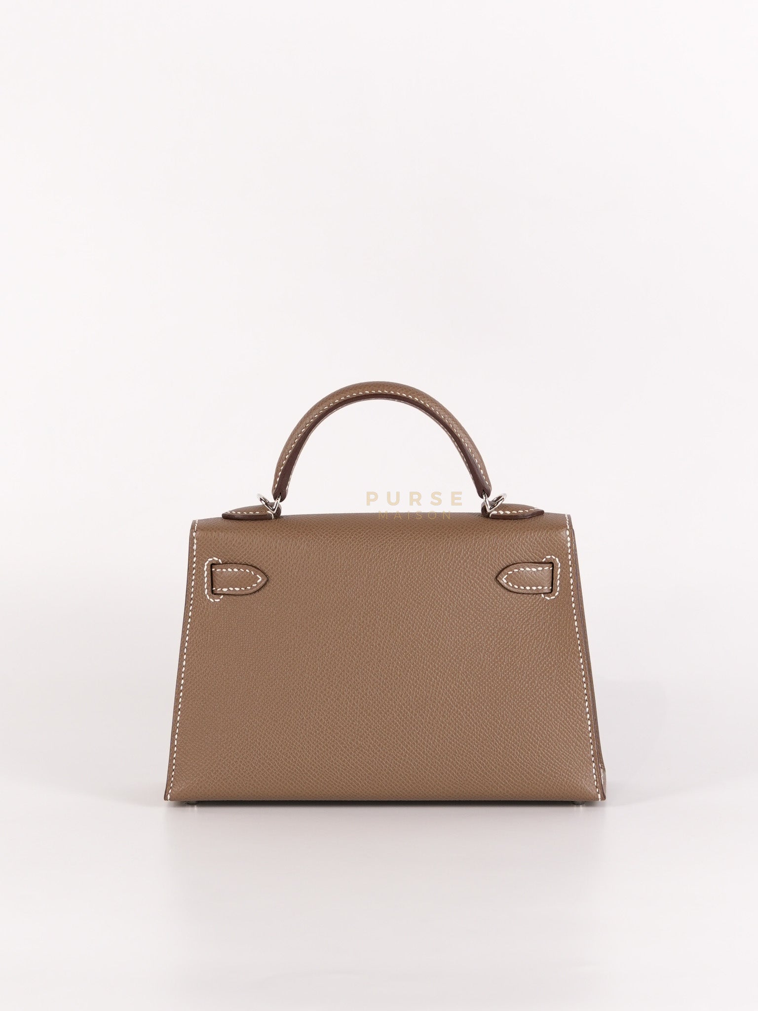 Mini Kelly in Etoupe Epsom Leather Palladium Hardware Stamp W(2024) | Purse Maison Luxury Bags Shop