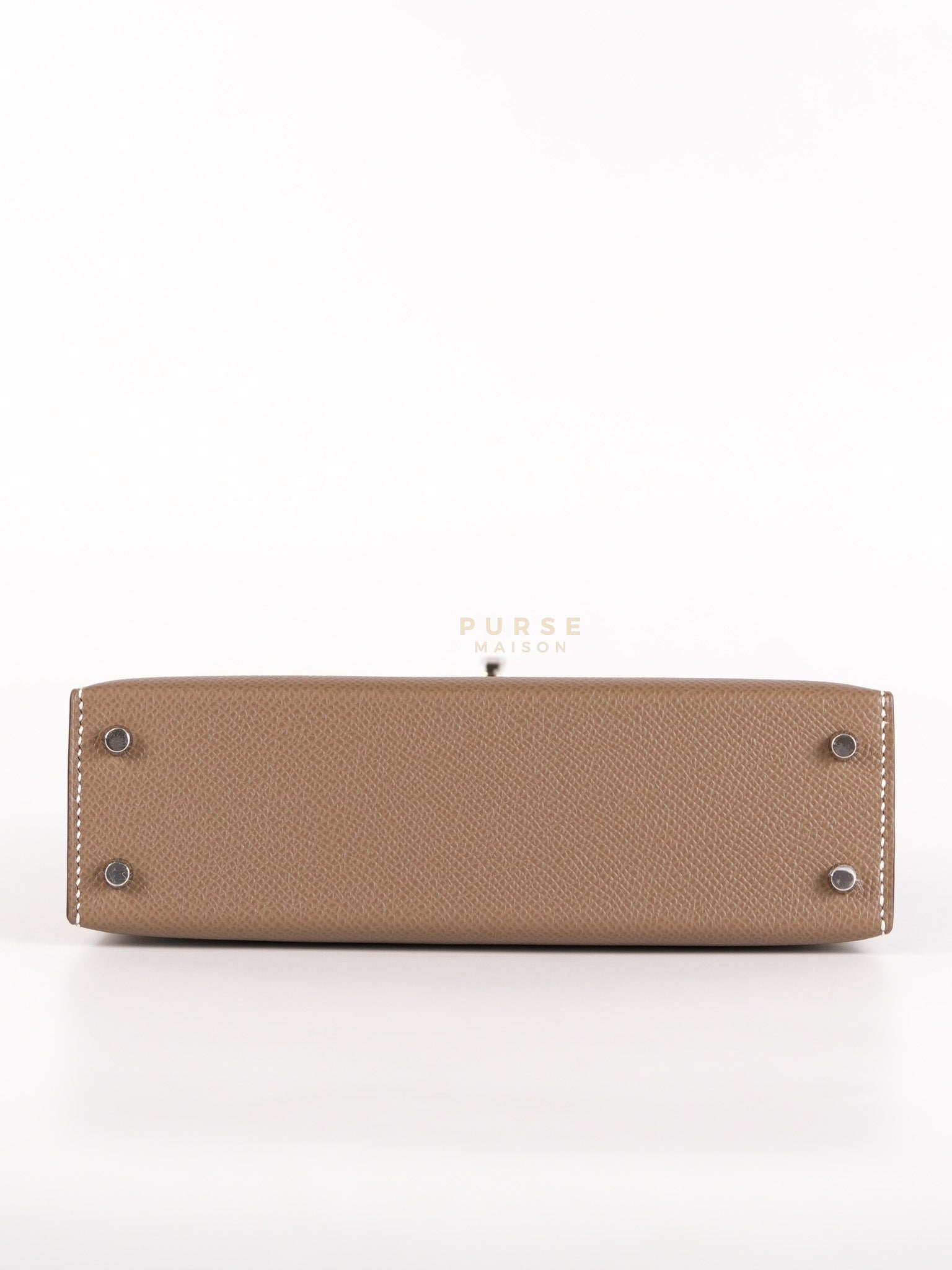 Mini Kelly in Etoupe Epsom Leather Palladium Hardware Stamp W(2024) | Purse Maison Luxury Bags Shop