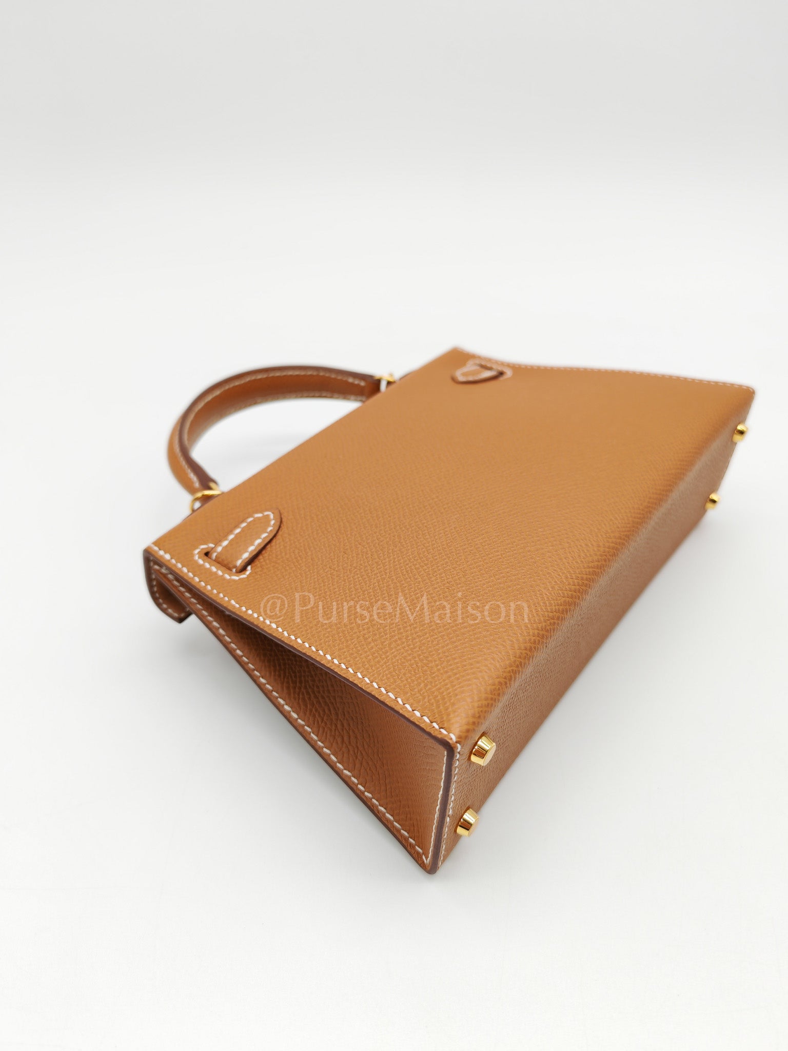 Mini Kelly in Gold Epsom Leather & Gold Hardware Stamp B (2023) | Purse Maison Luxury Bags Shop