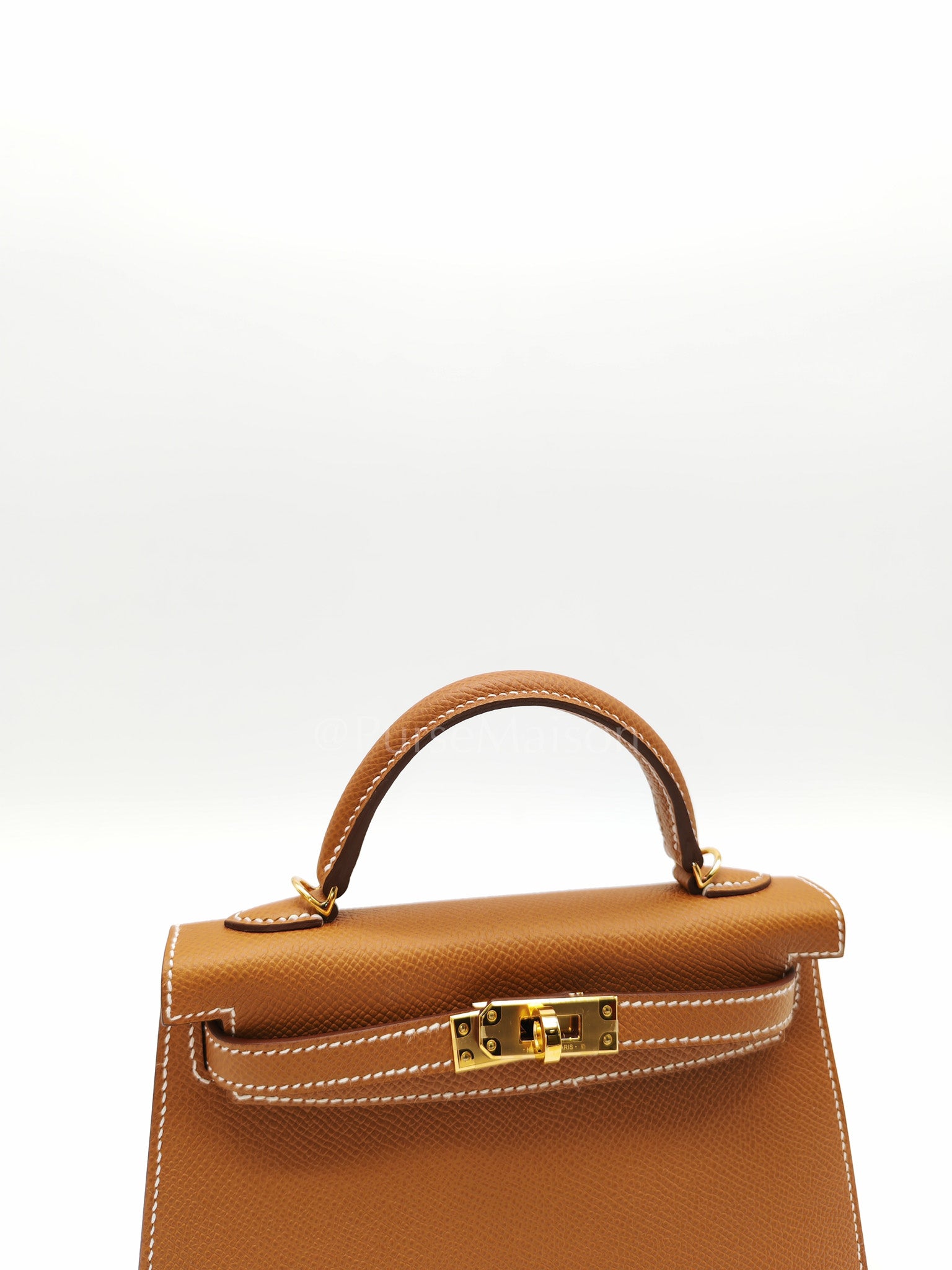 Mini Kelly in Gold Epsom Leather & Gold Hardware Stamp B (2023) | Purse Maison Luxury Bags Shop