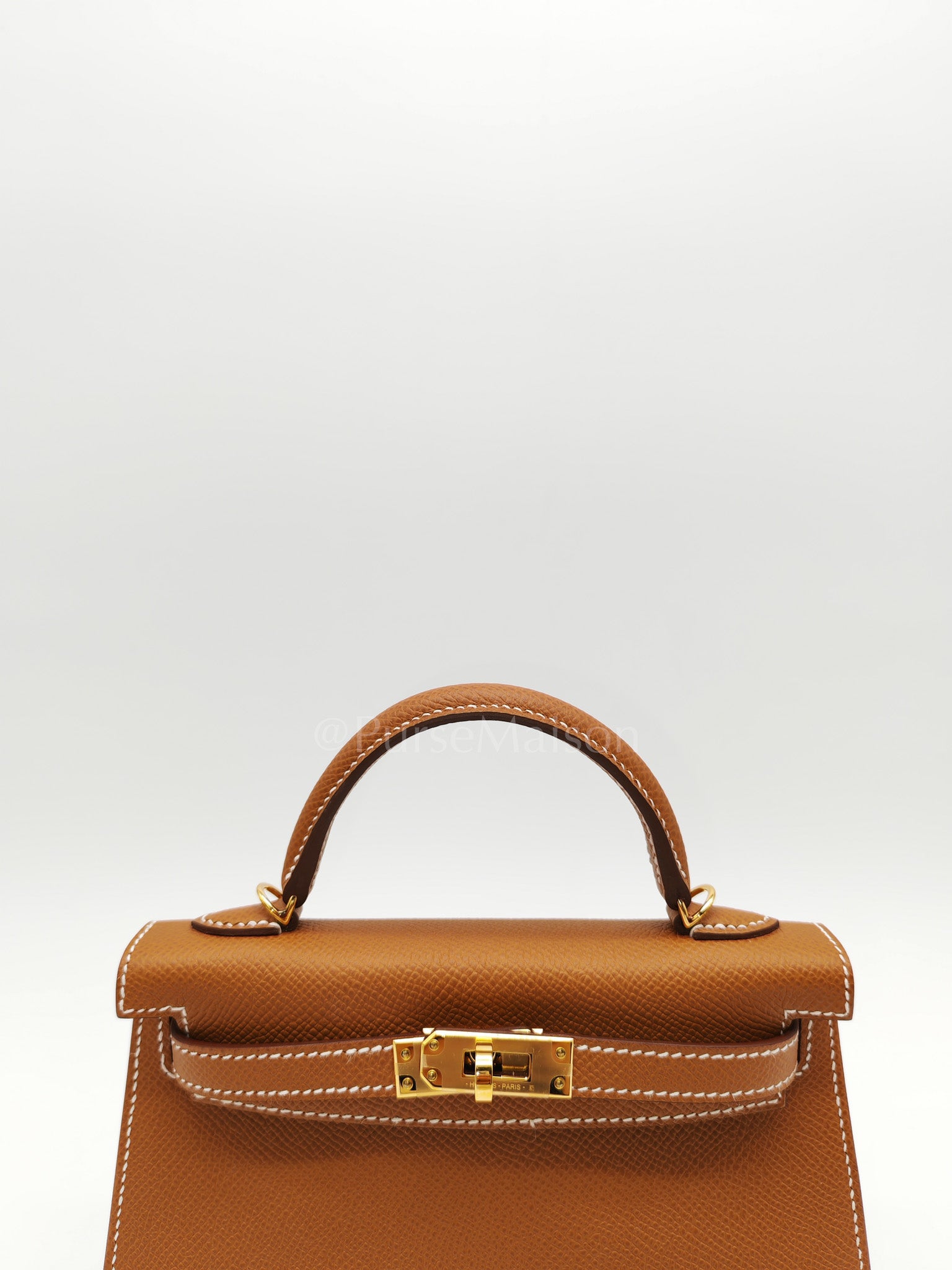 Mini Kelly in Gold Epsom Leather & Gold Hardware Stamp B (2023) | Purse Maison Luxury Bags Shop