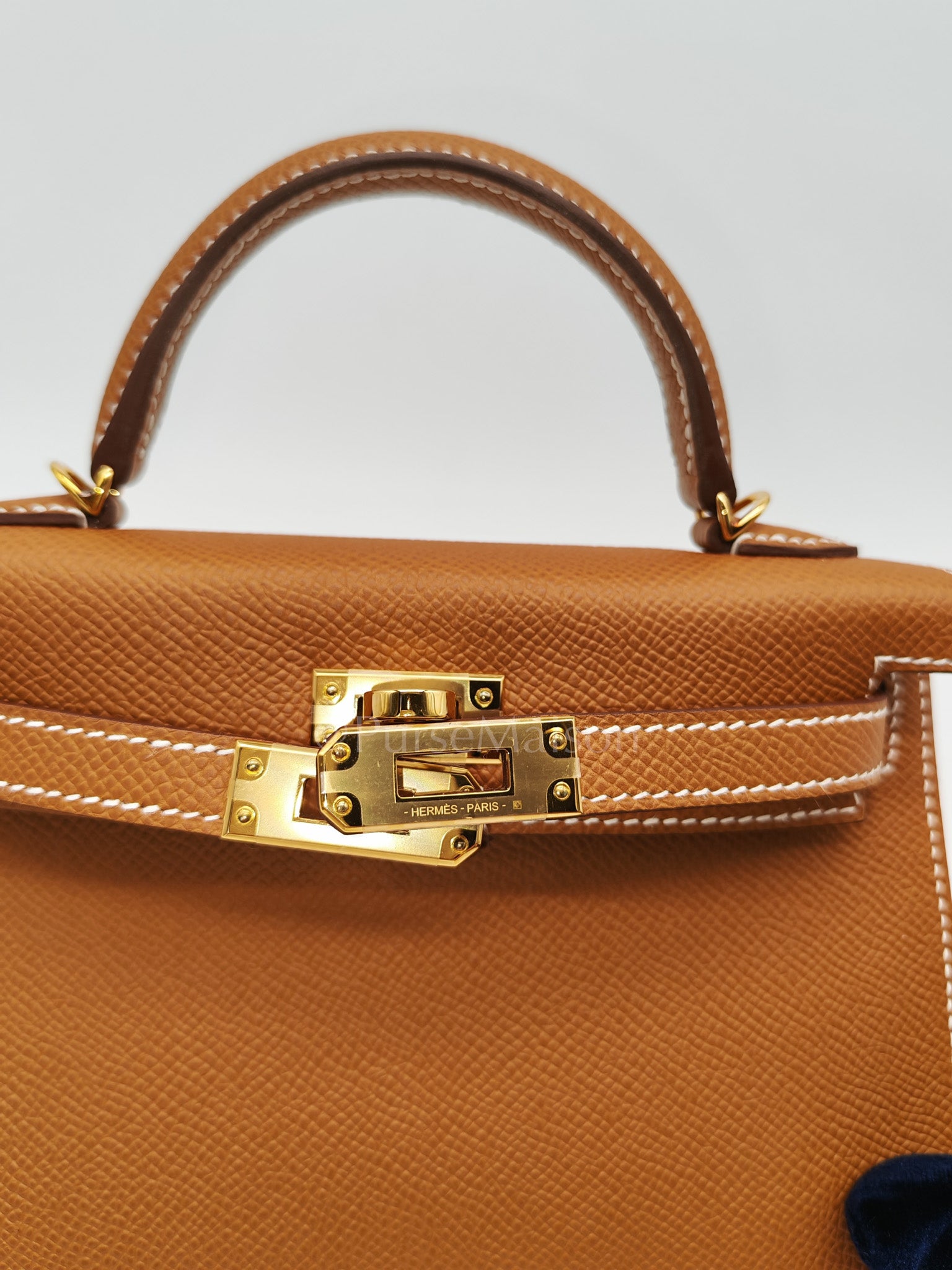 Mini Kelly in Gold Epsom Leather & Gold Hardware Stamp B (2023) | Purse Maison Luxury Bags Shop
