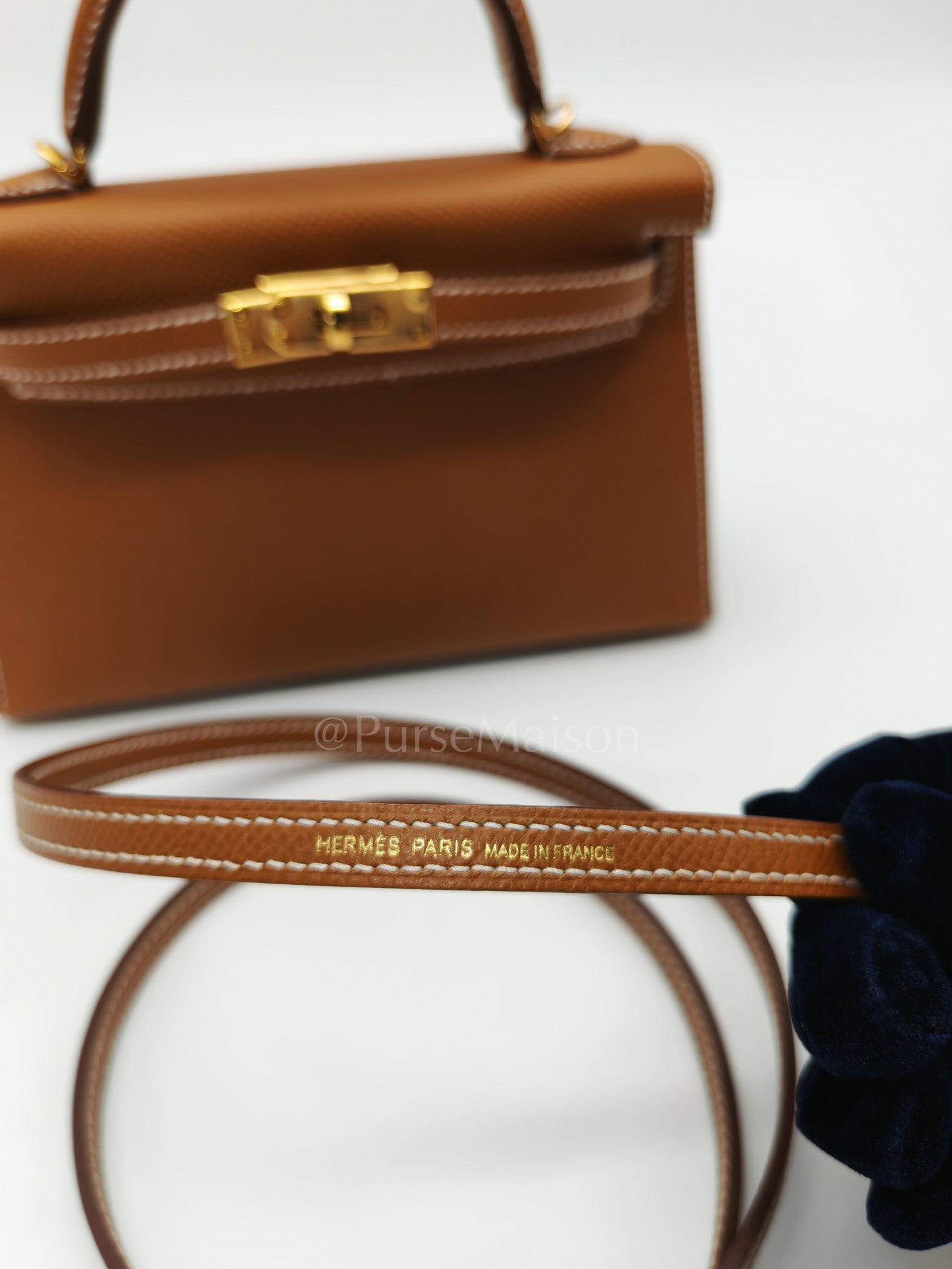 Mini Kelly in Gold Epsom Leather & Gold Hardware Stamp B (2023) | Purse Maison Luxury Bags Shop