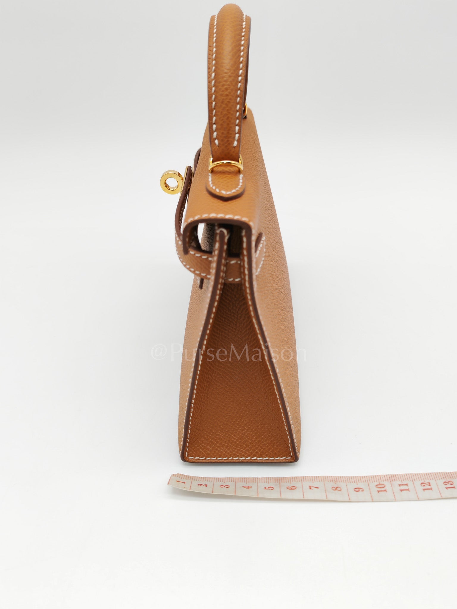 Mini Kelly in Gold Epsom Leather & Gold Hardware Stamp B (2023) | Purse Maison Luxury Bags Shop