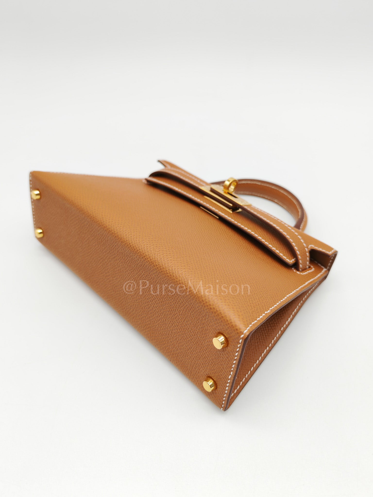 Mini Kelly in Gold Epsom Leather & Gold Hardware Stamp B (2023) | Purse Maison Luxury Bags Shop