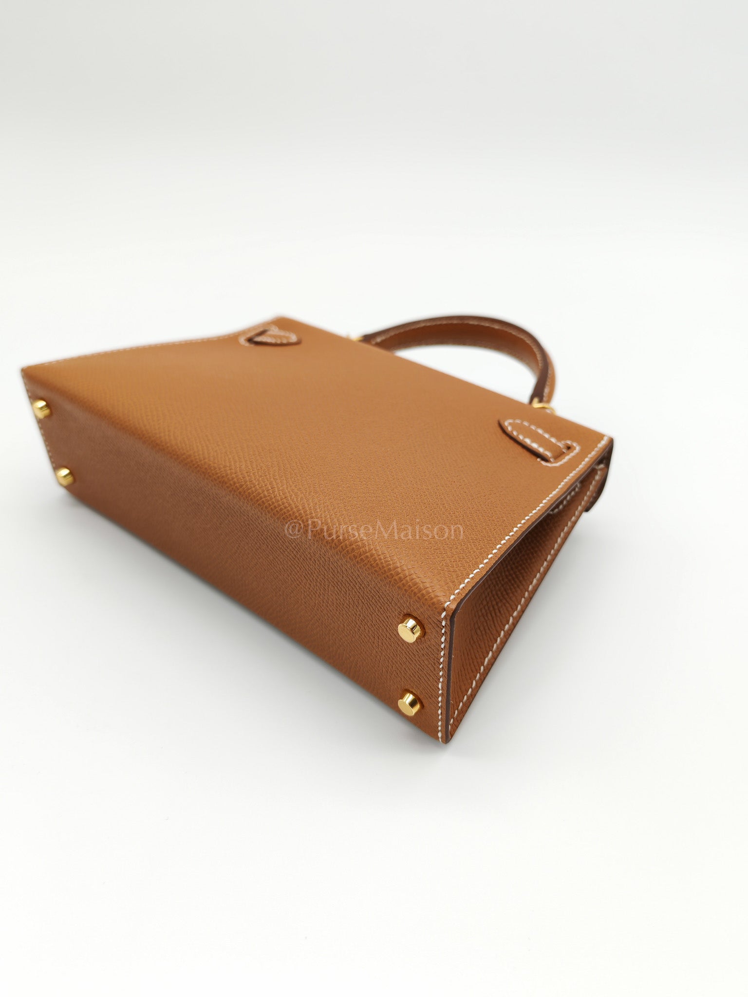 Mini Kelly in Gold Epsom Leather Gold Hardware Stamp B(2023) | Purse Maison Luxury Bags Shop