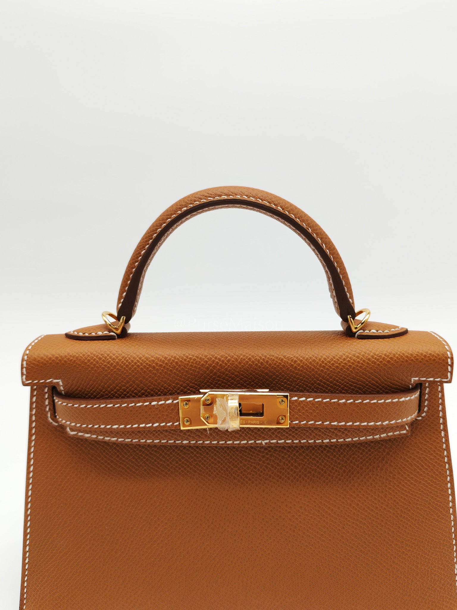 Mini Kelly in Gold Epsom Leather Gold Hardware Stamp B(2023) | Purse Maison Luxury Bags Shop